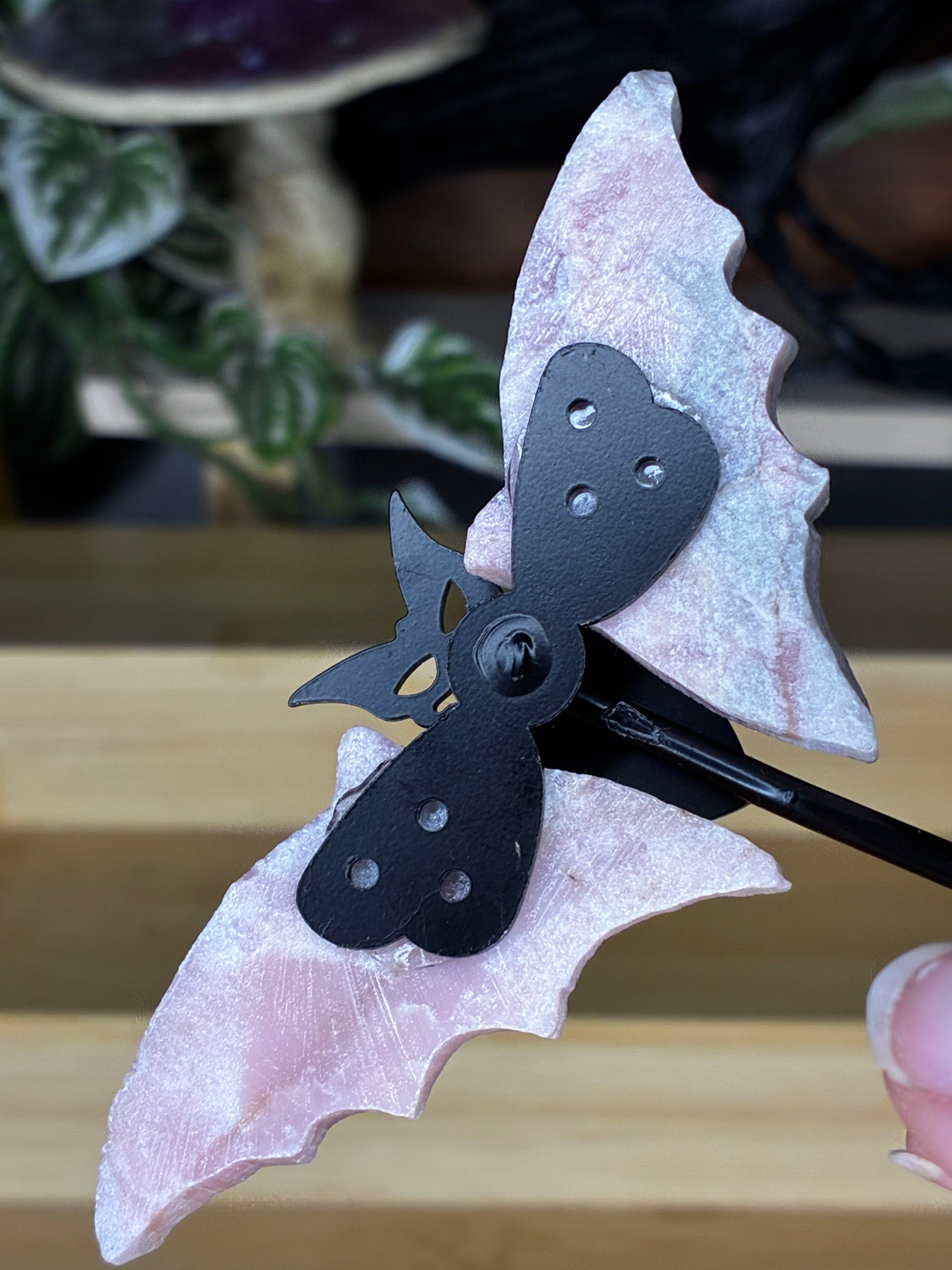 Pink Opal Bat Wings
