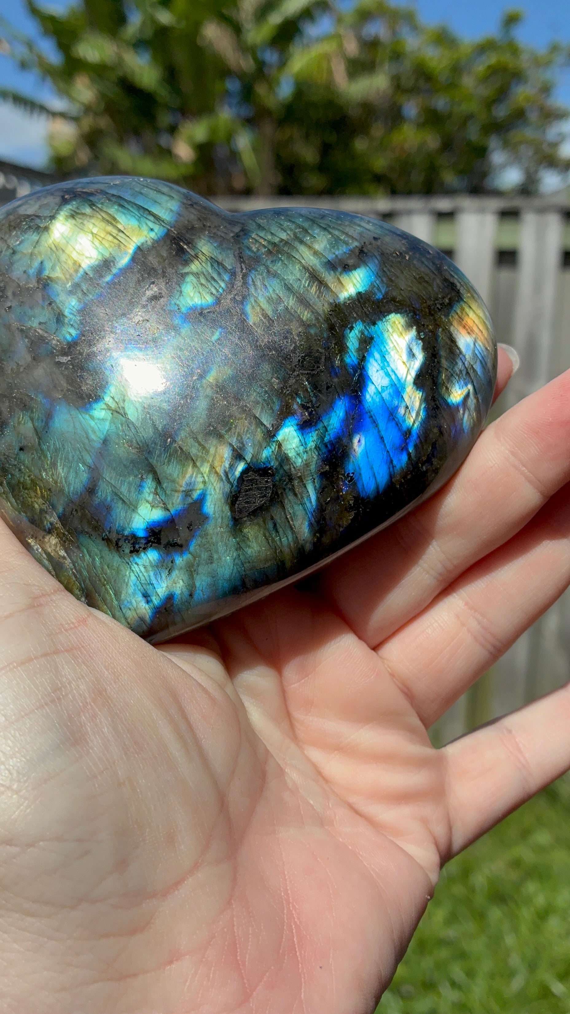 Labradorite Heart