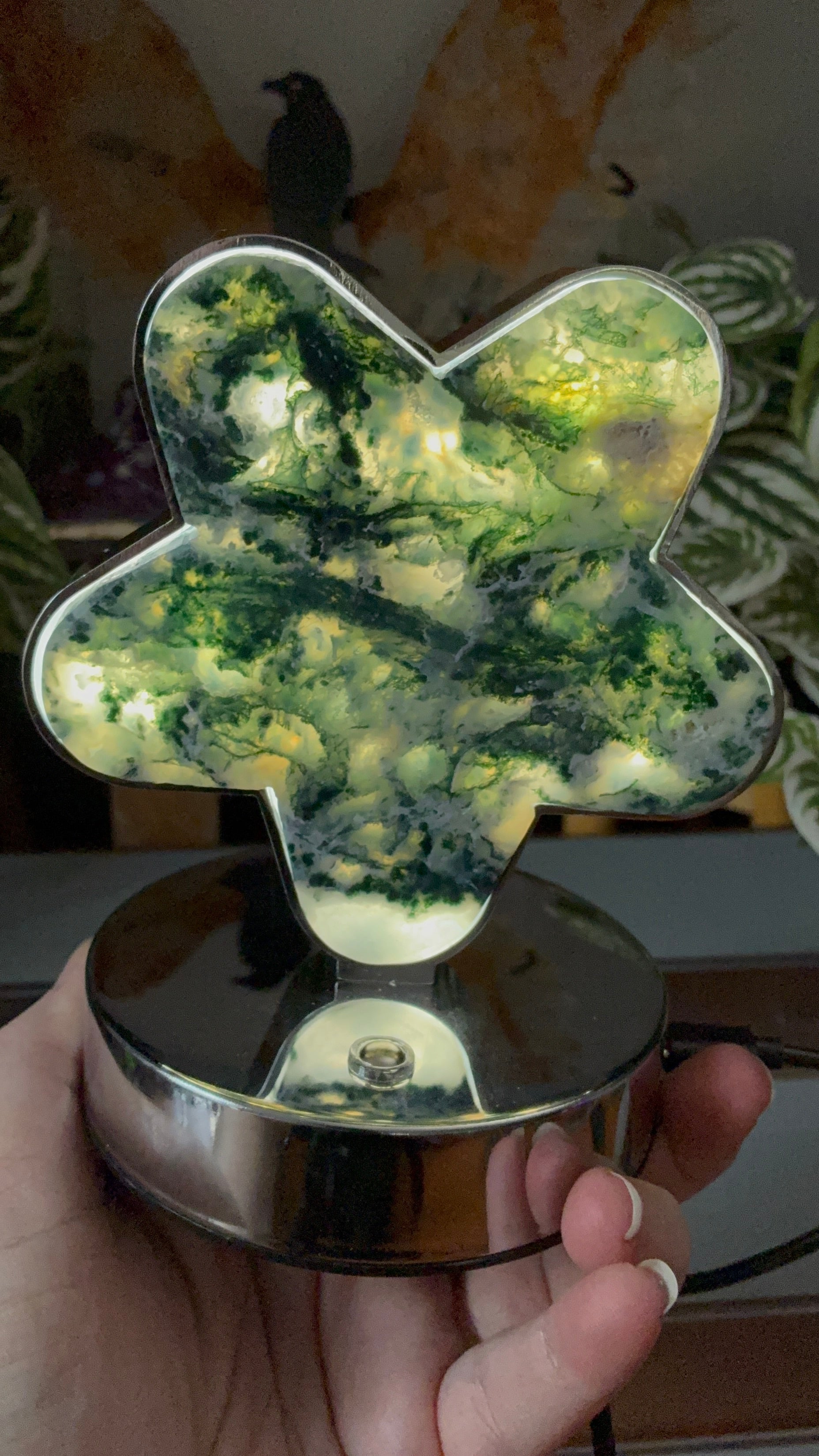 Moss Agate Star Lamp (USB)