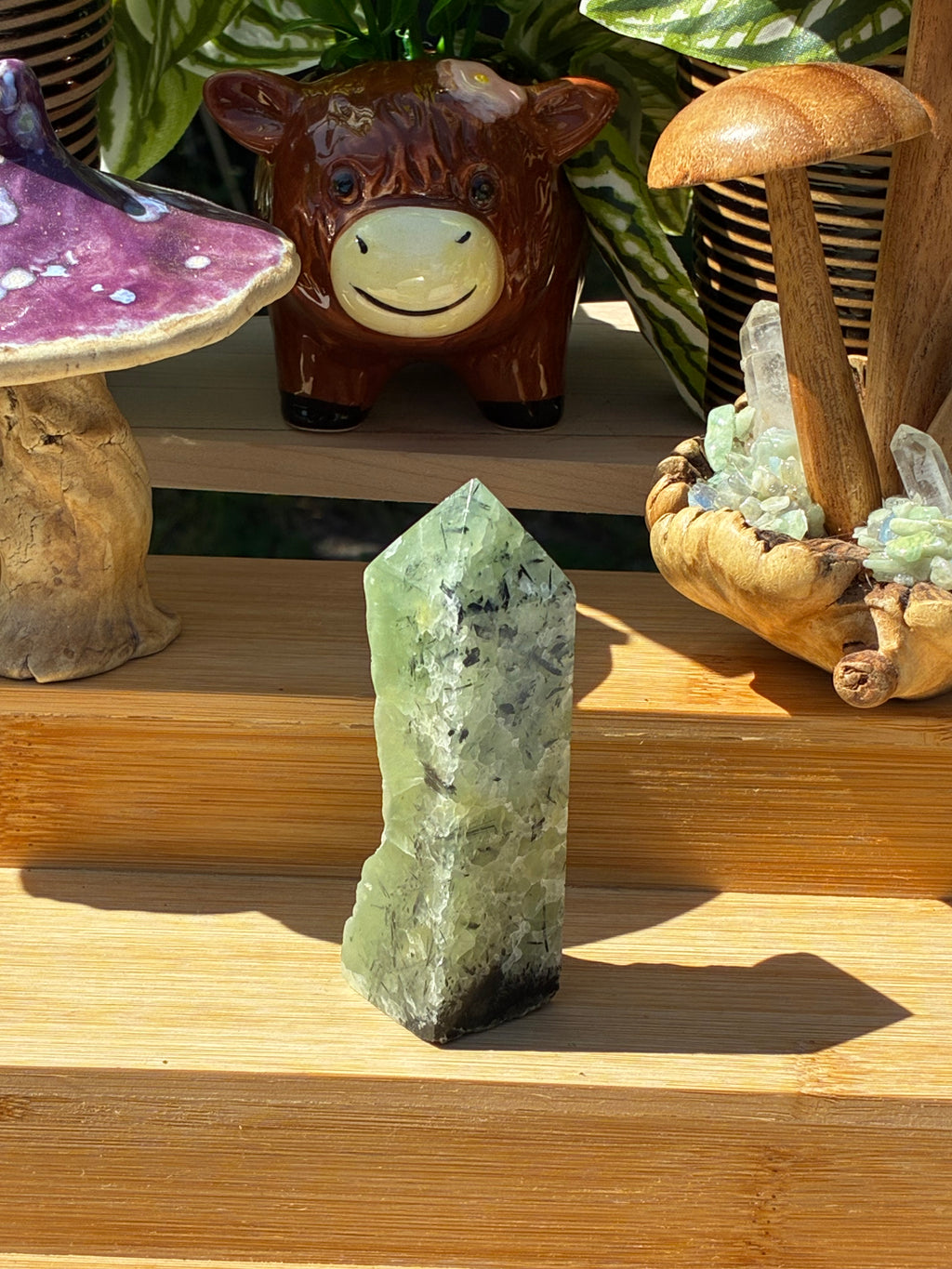 Prehnite Half Raw Point w/epidote
