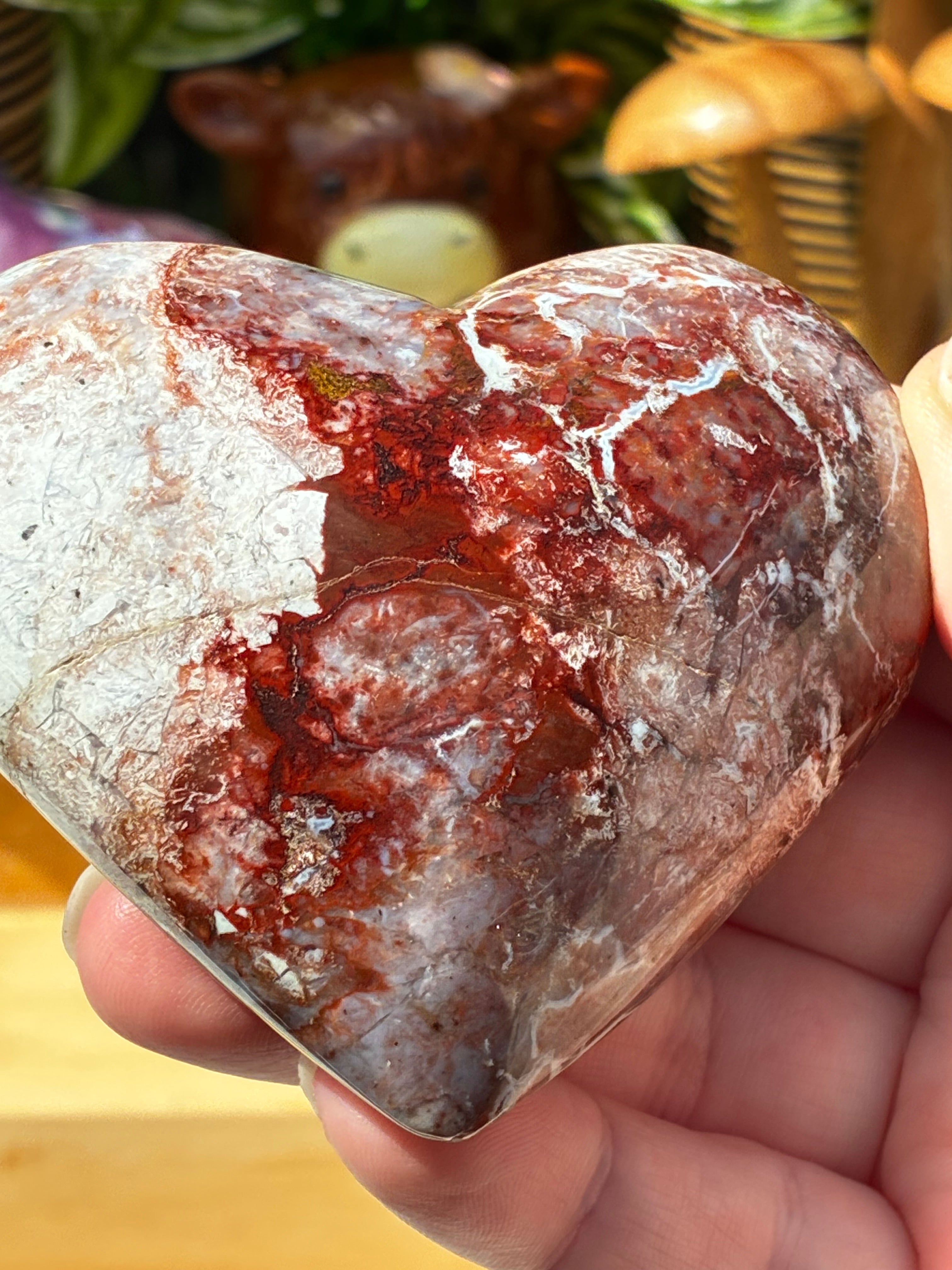 Petrified Wood Puff Heart