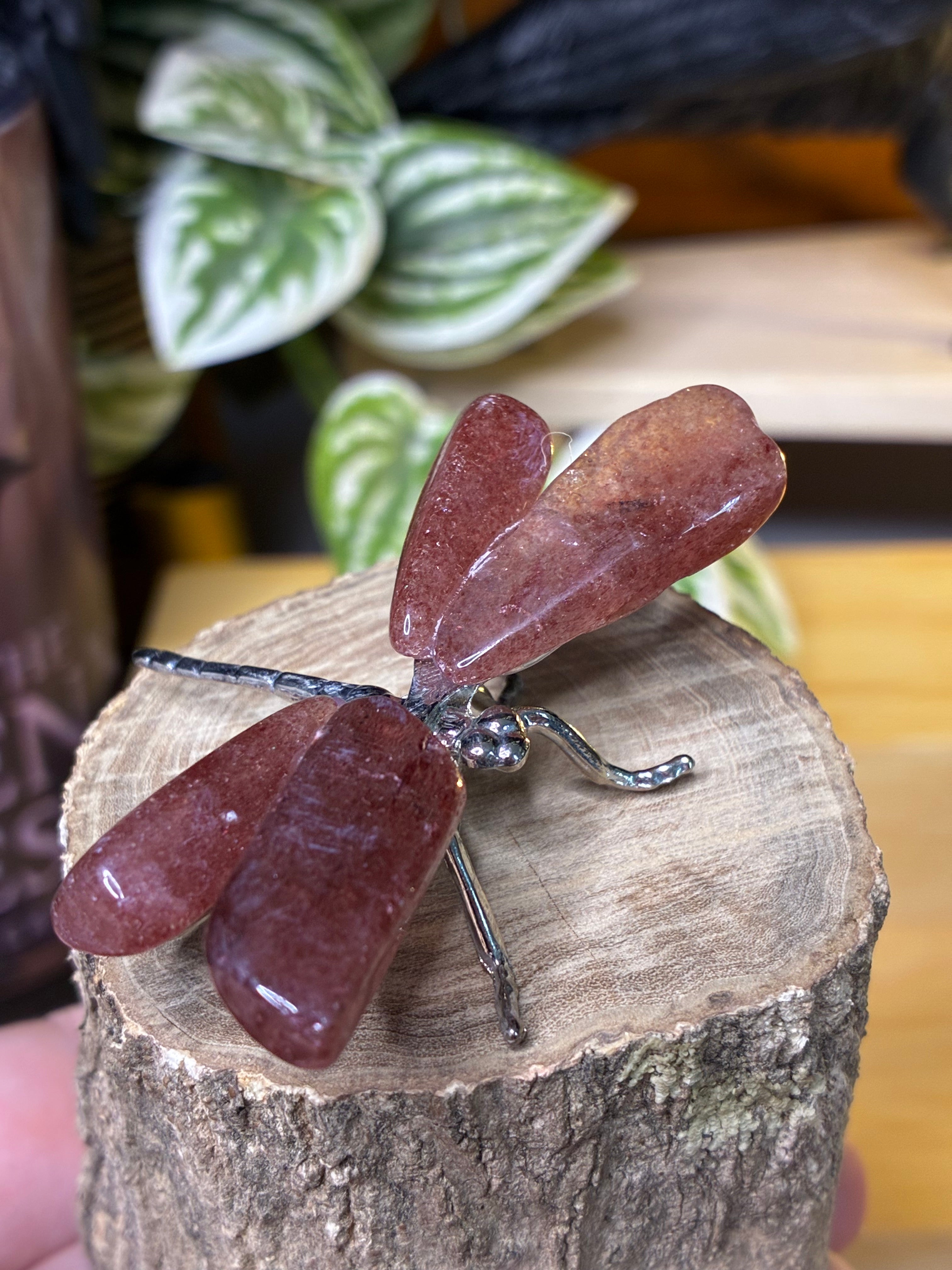 Strawberry Quartz Dragonfly