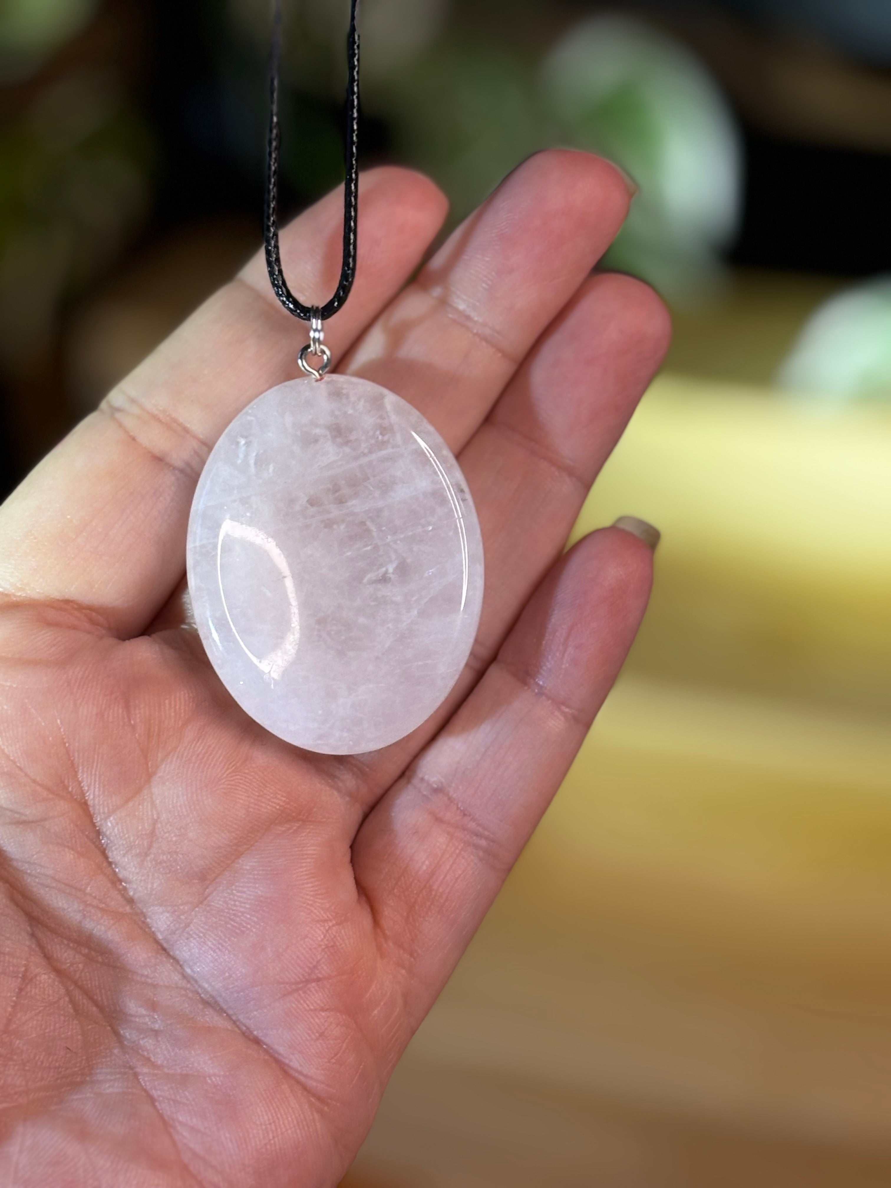 Quartz Worry Stone Pendant