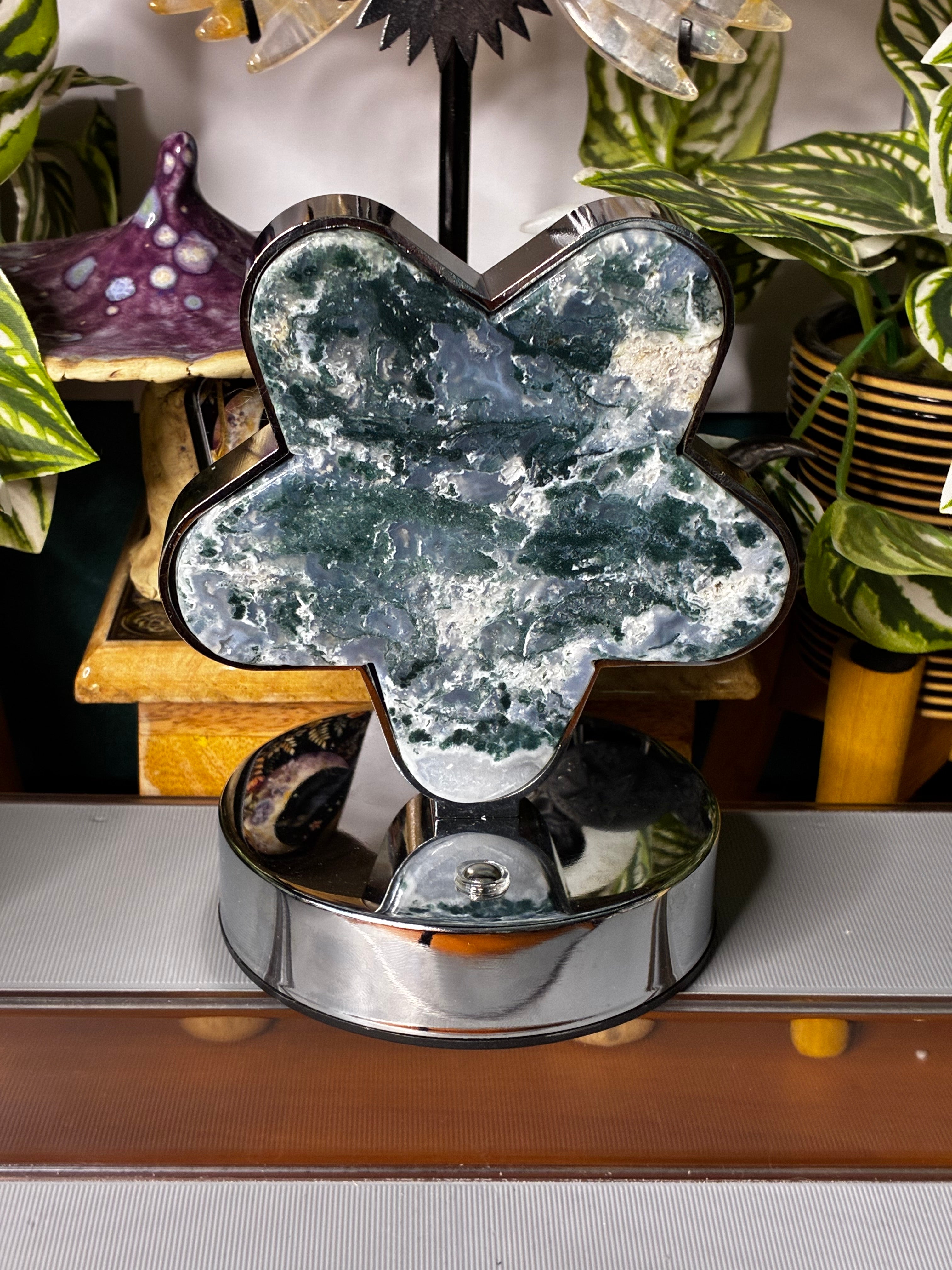 Moss Agate Star Lamp (USB)