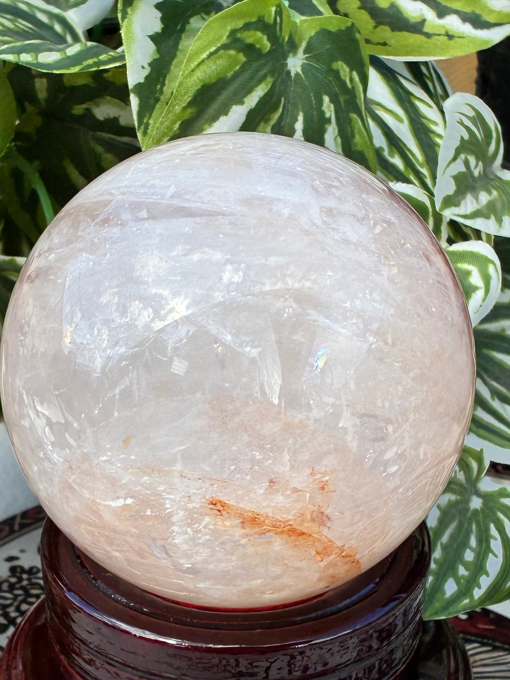 Fire Quartz Sphere w/Stand