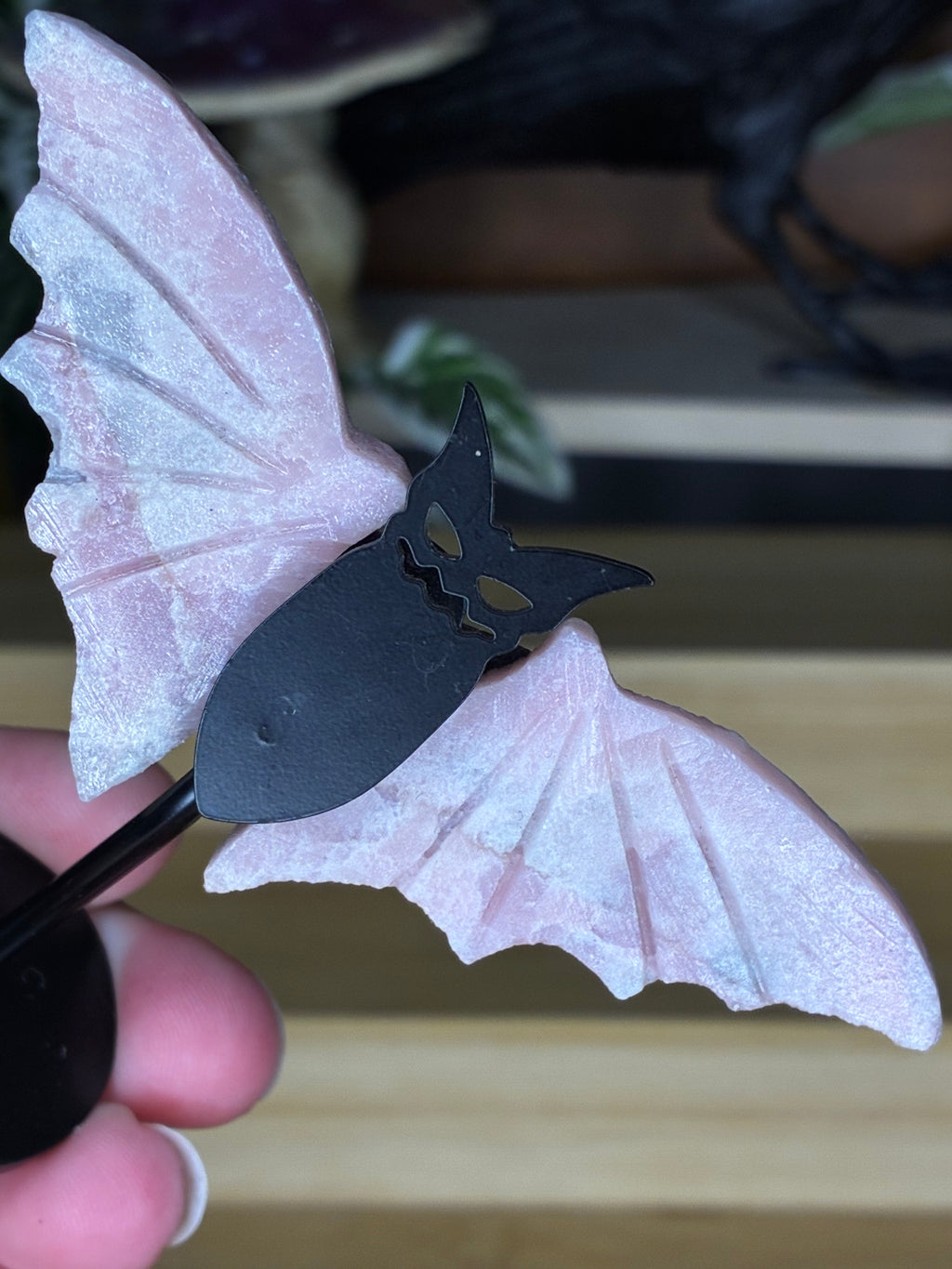 Pink Opal Bat Wings