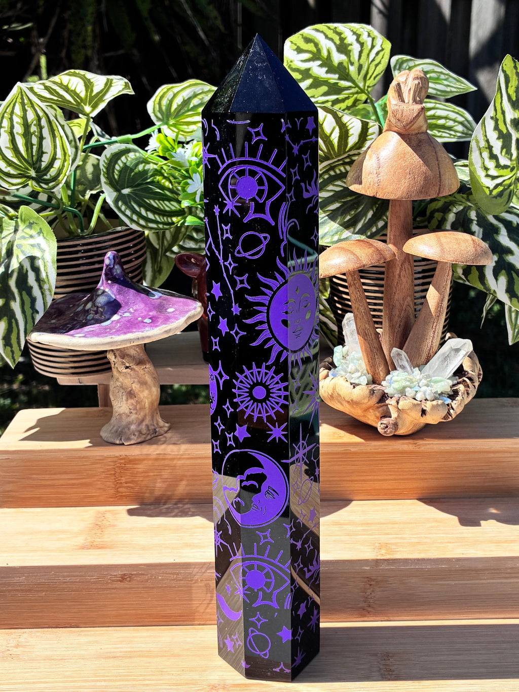 Witchy Black Obsidian Tower