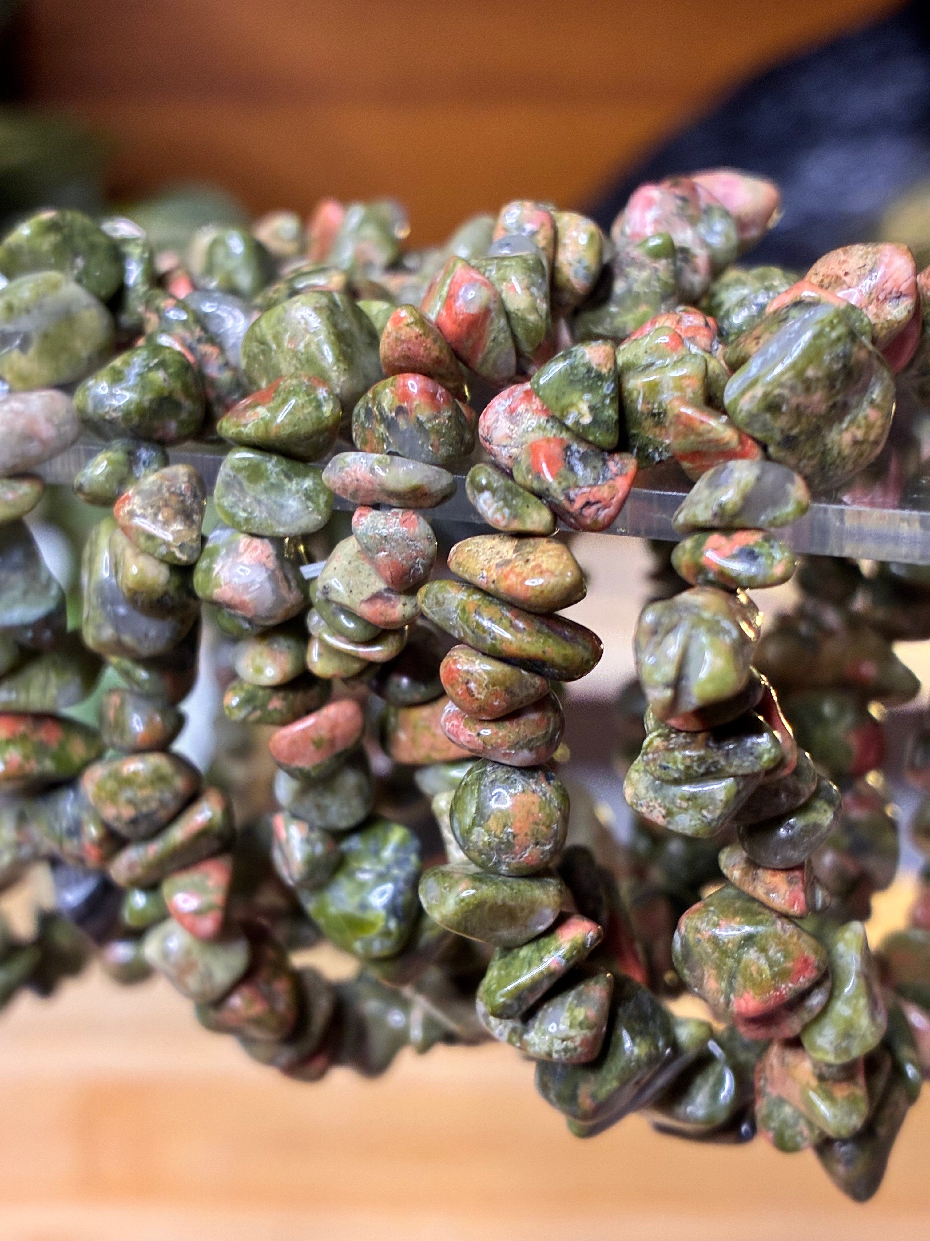 Unakite Chip Bracelets