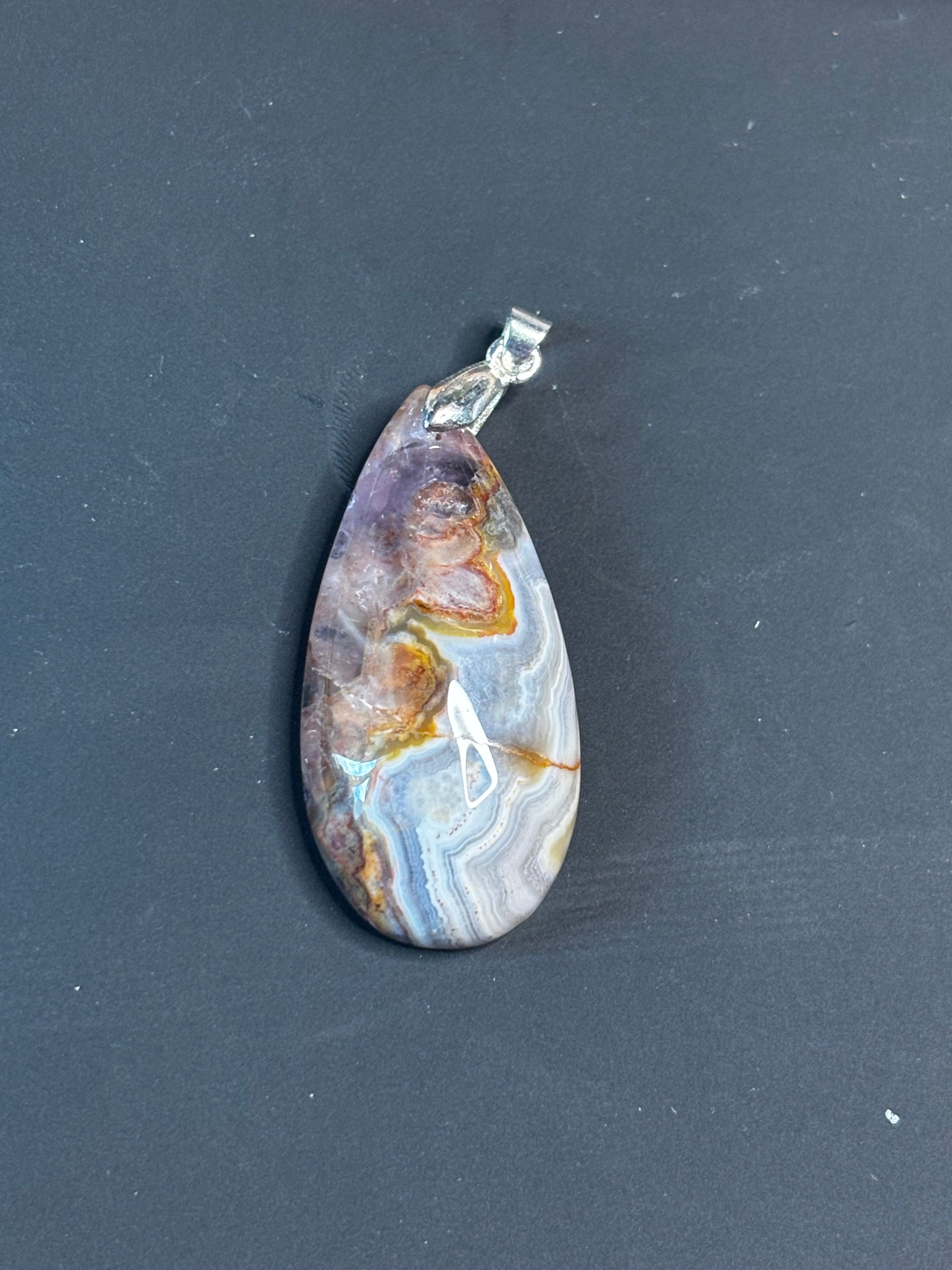 Crazy Lace Amethyst Pendant 8