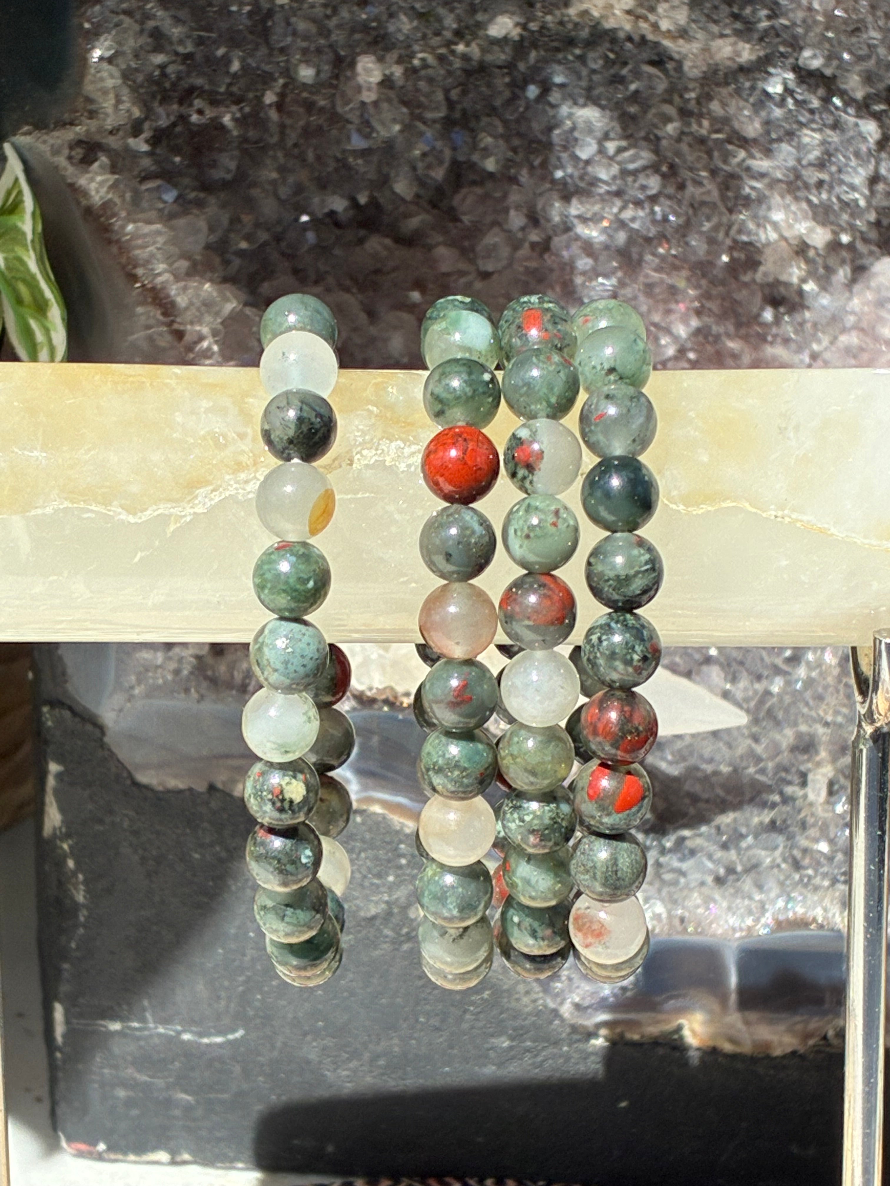 8mm African Bloodstone Bracelet