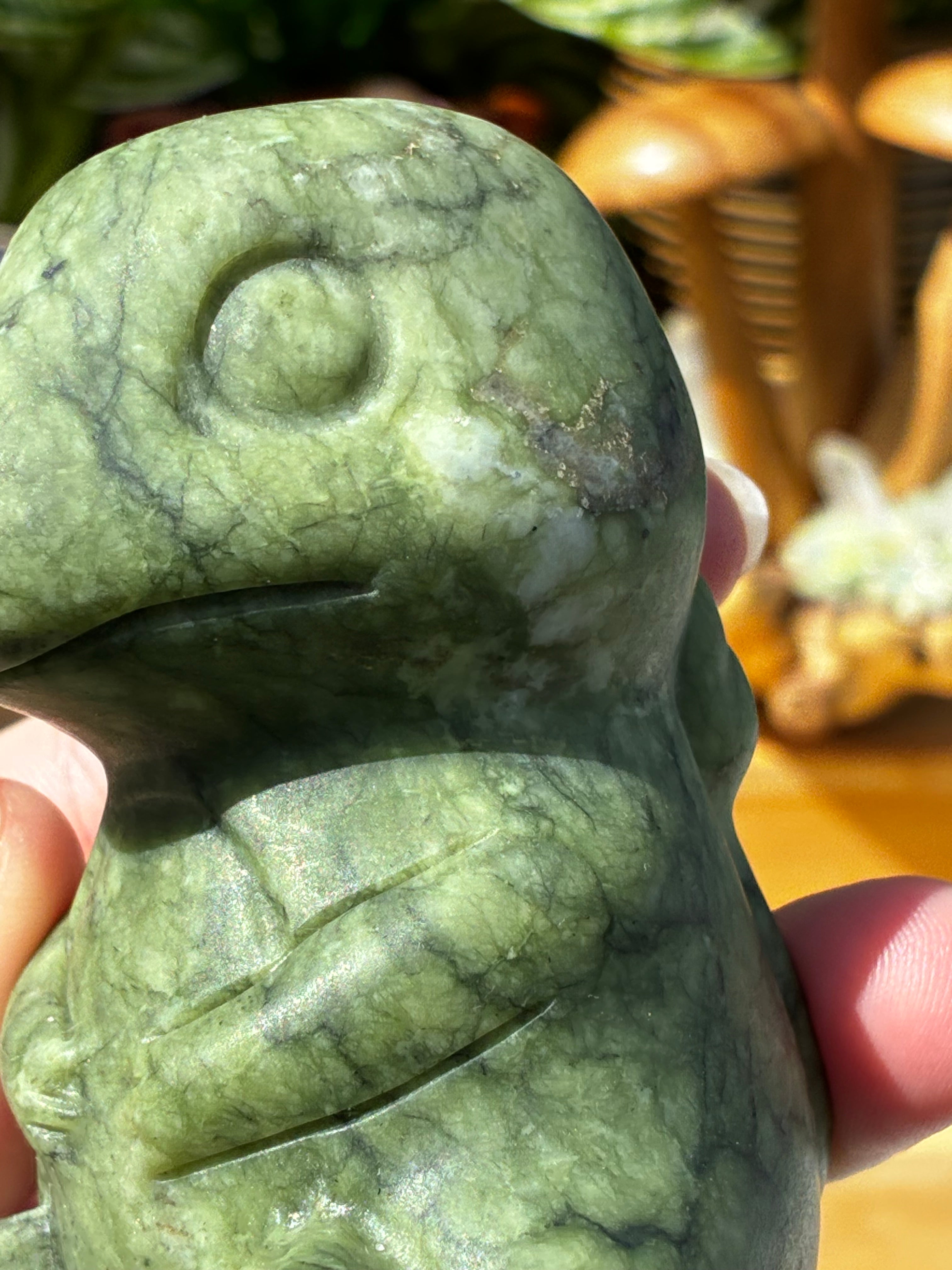 Green Jade “Charmander” Carving