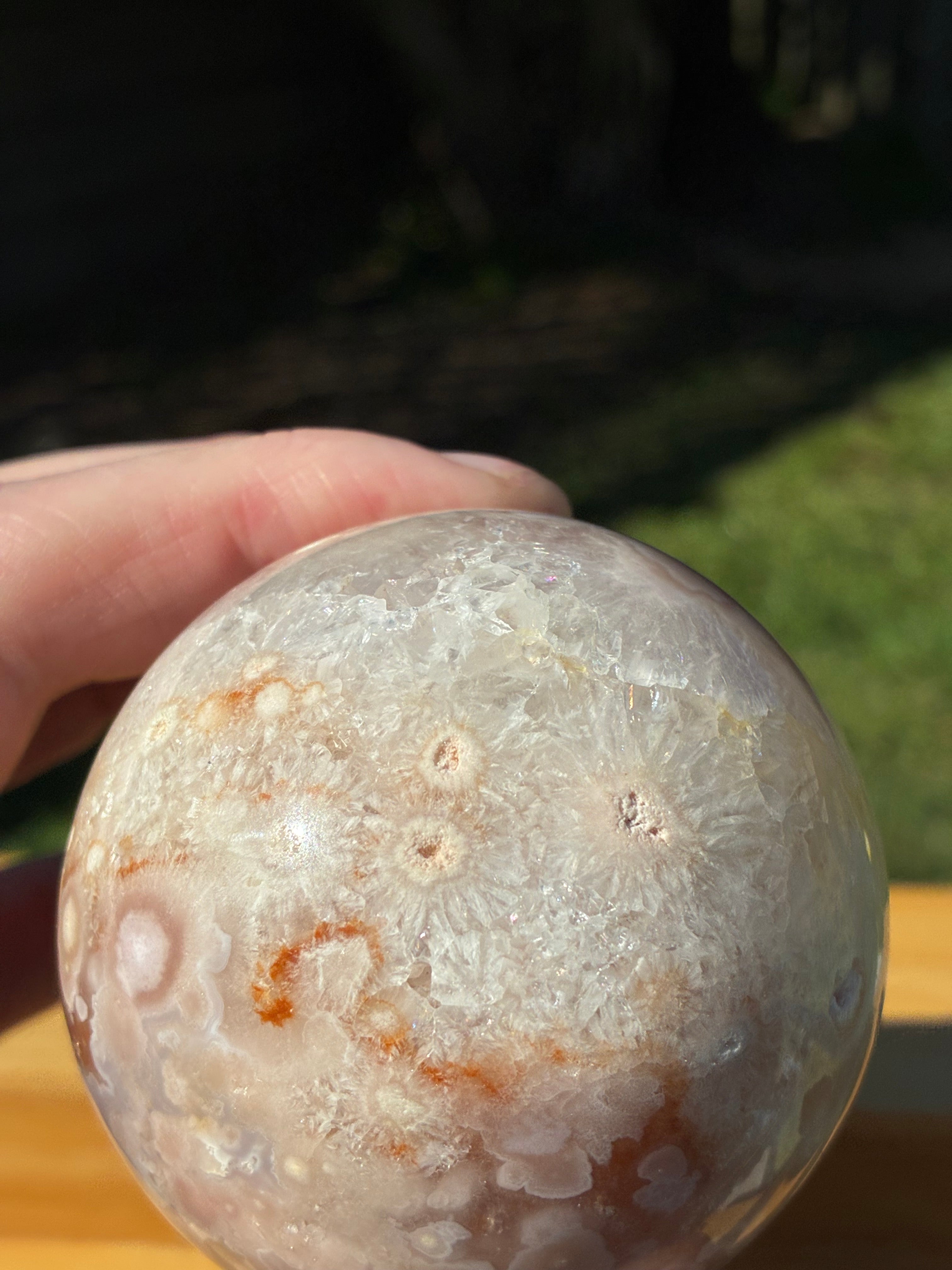 Pink Amethyst Flower Agate Sphere