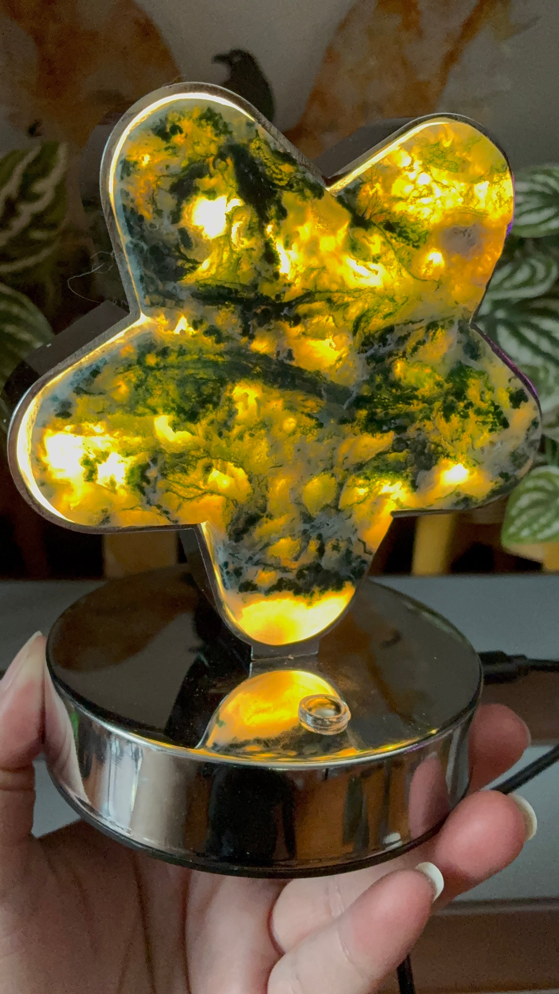 Moss Agate Star Lamp (USB)