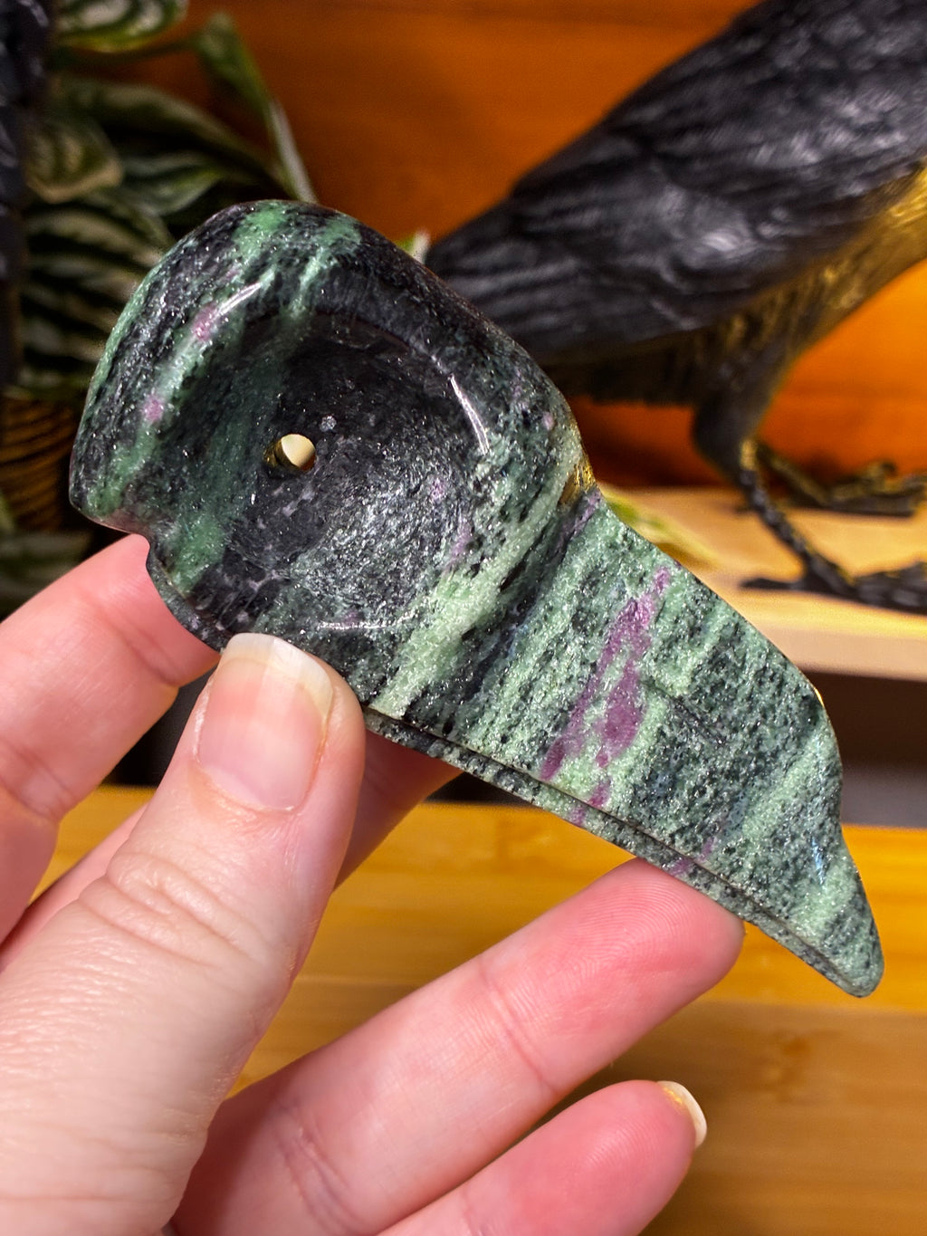 Ruby Zoisite Raven Skull