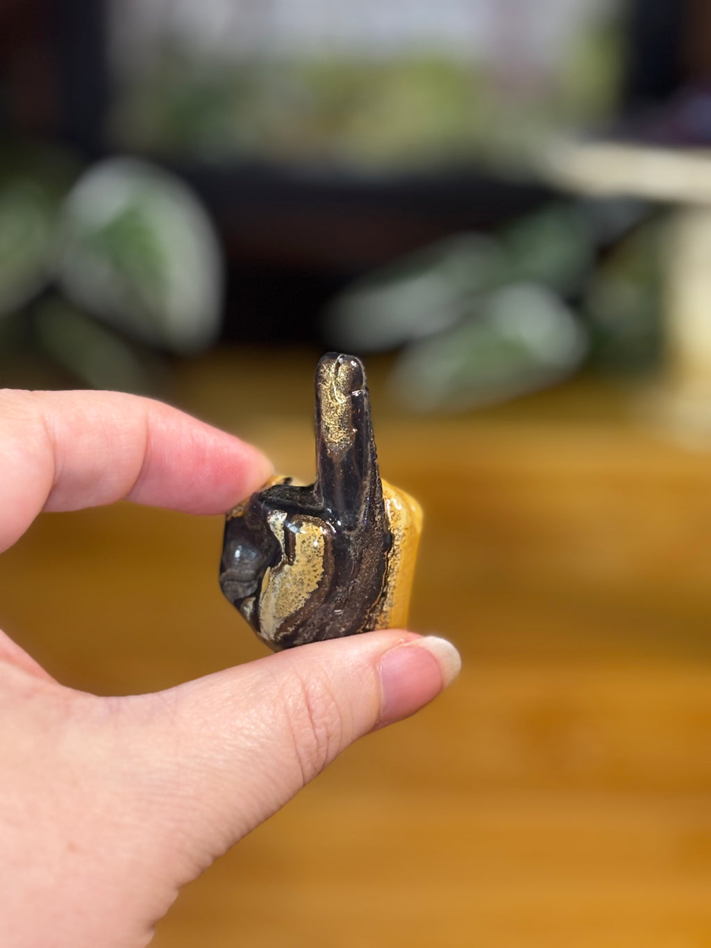 Picture Jasper Middle Finger Carving