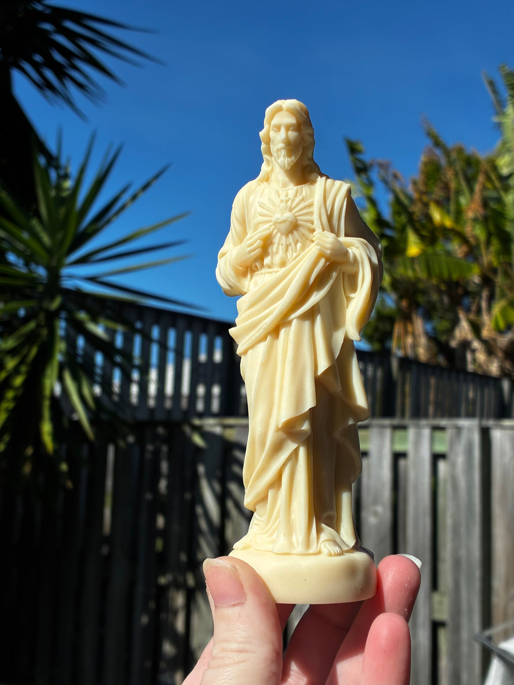 Ivory Fruit Stone “Sacred Heart” Statue