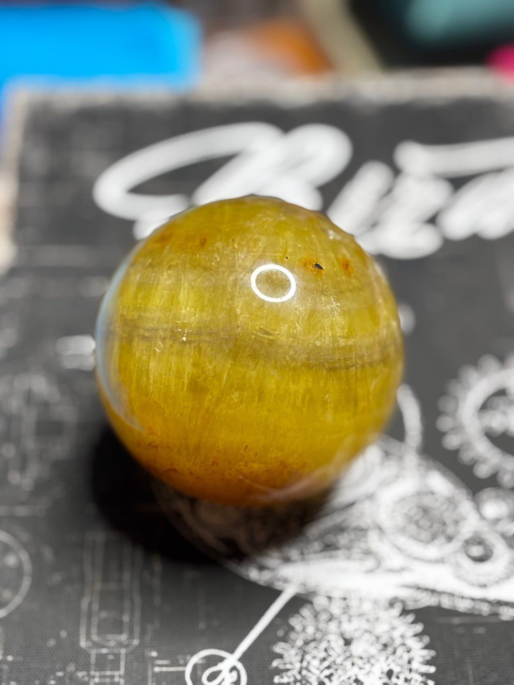 Yellow Fluorite Sphere