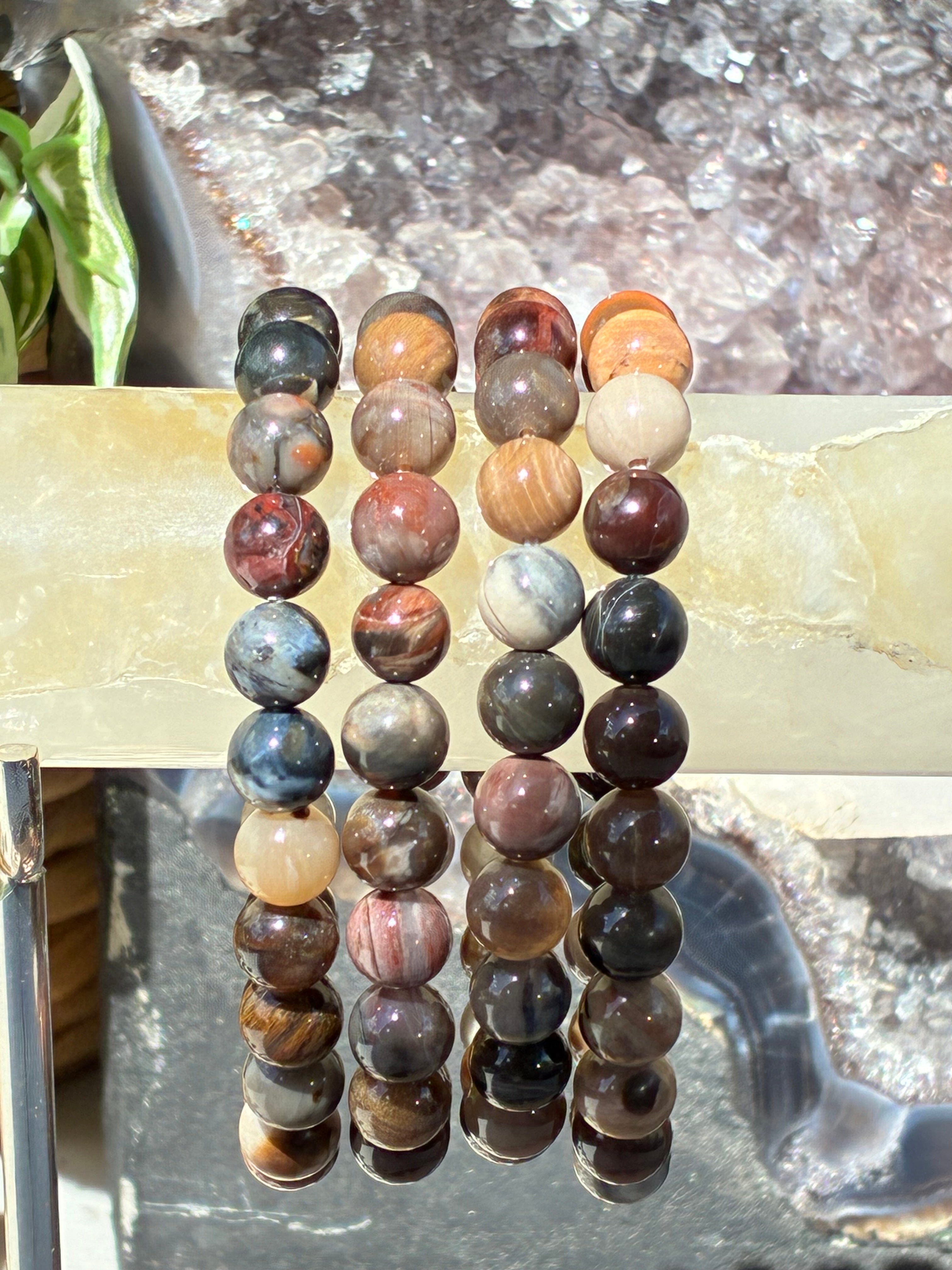8mm Petrified Wood Bracelet
