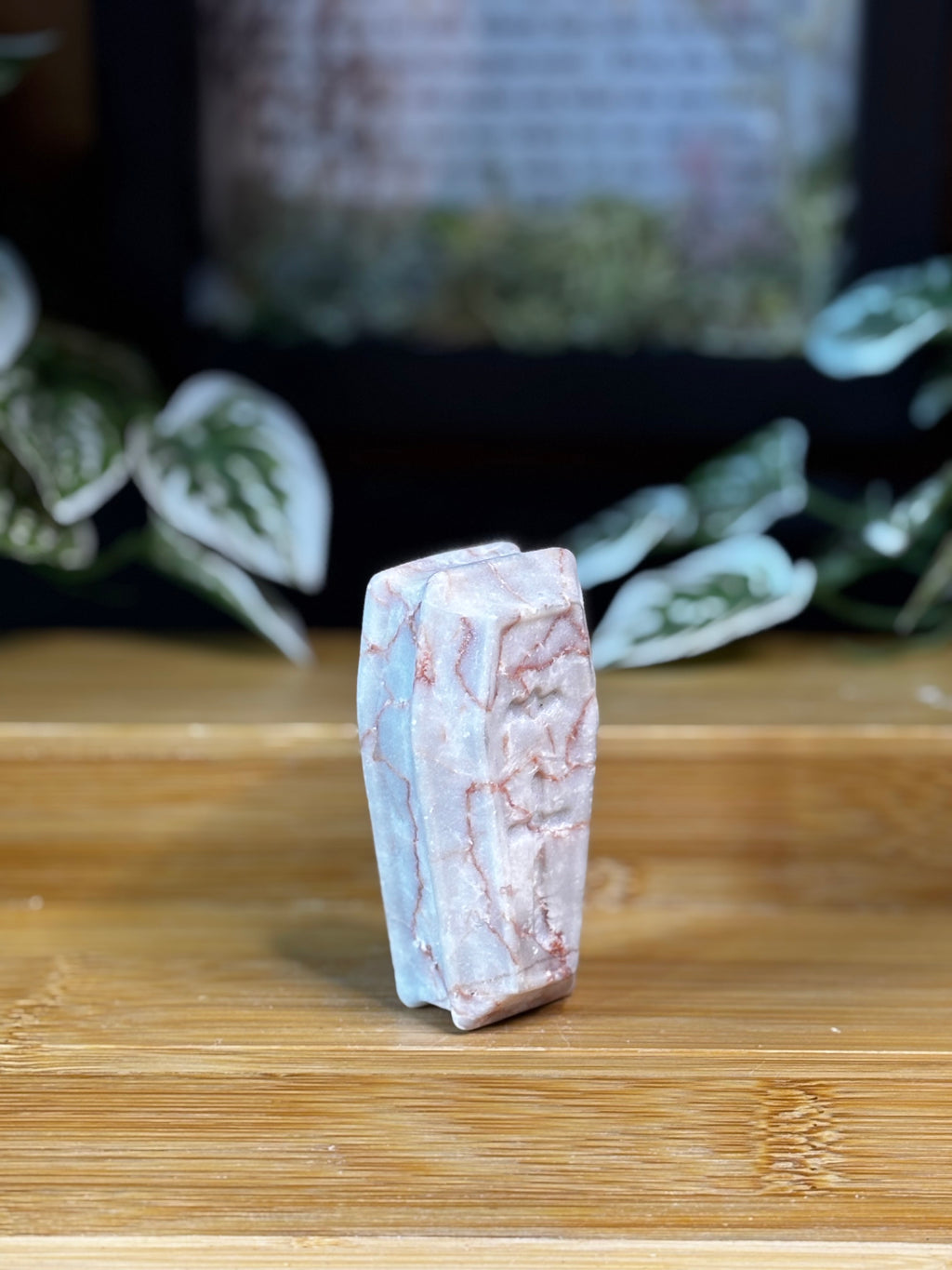 Network Jasper Coffin Carving