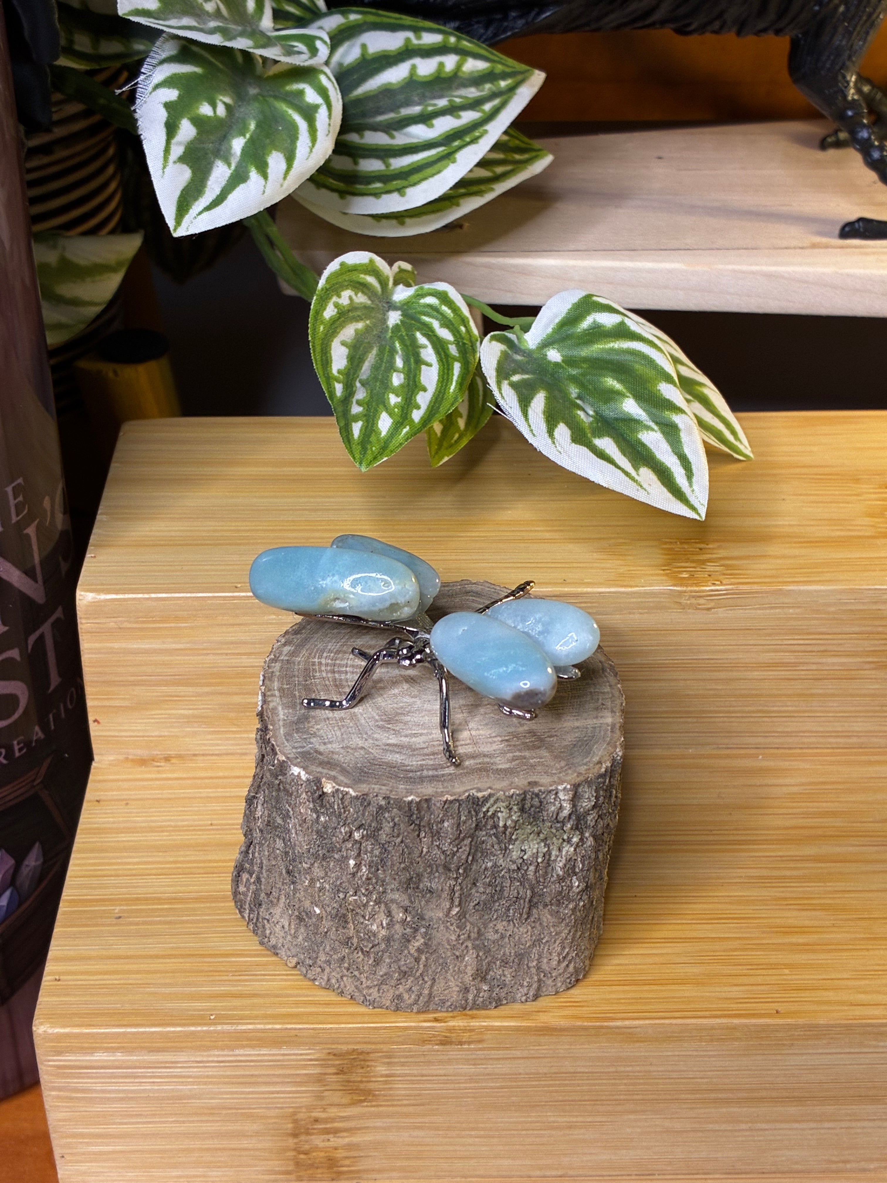 Blue Aragonite Dragonfly