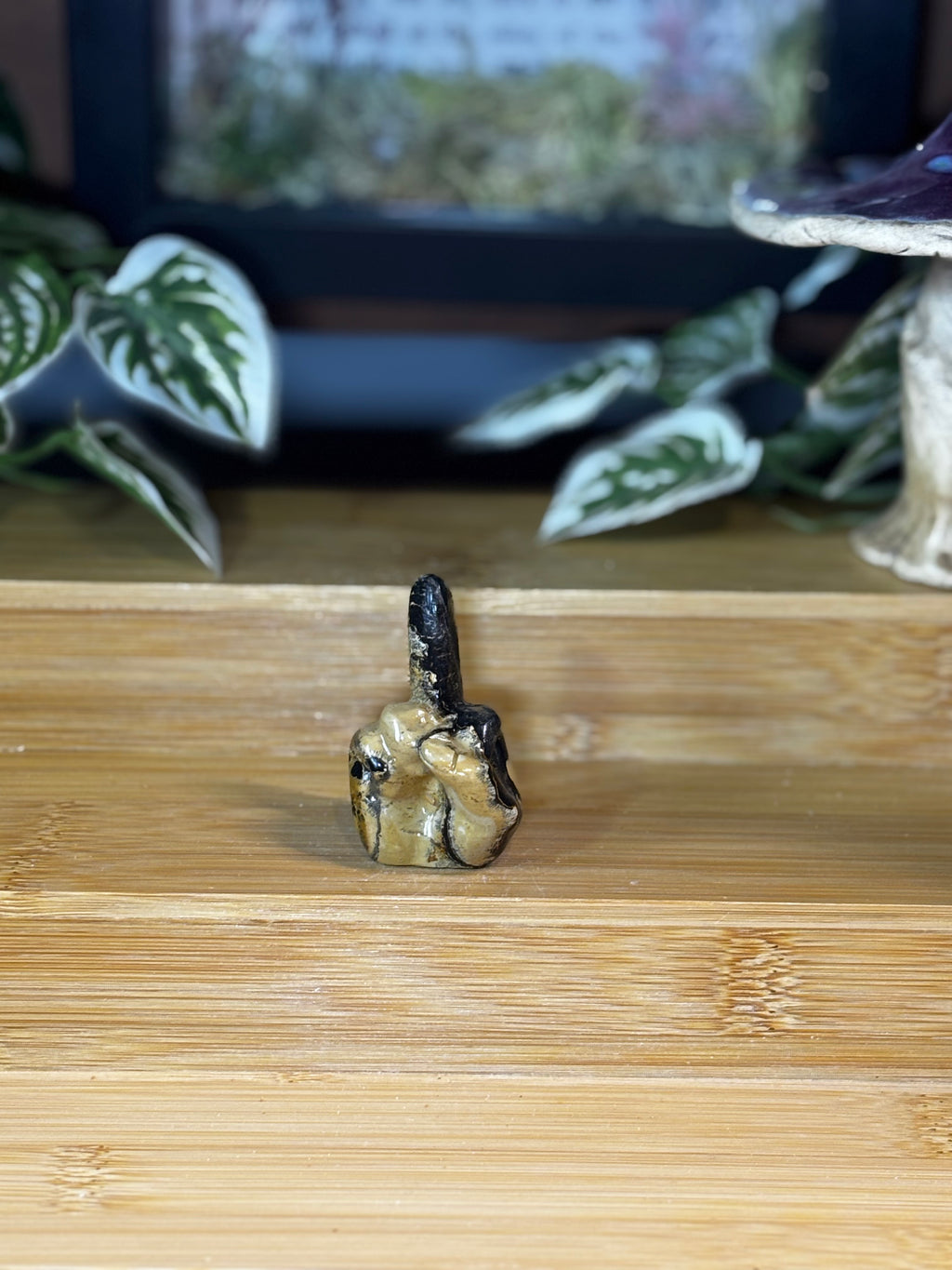 Picture Jasper Middle Finger Carving