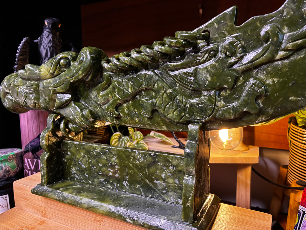 Green Jade Sword on Stand 1