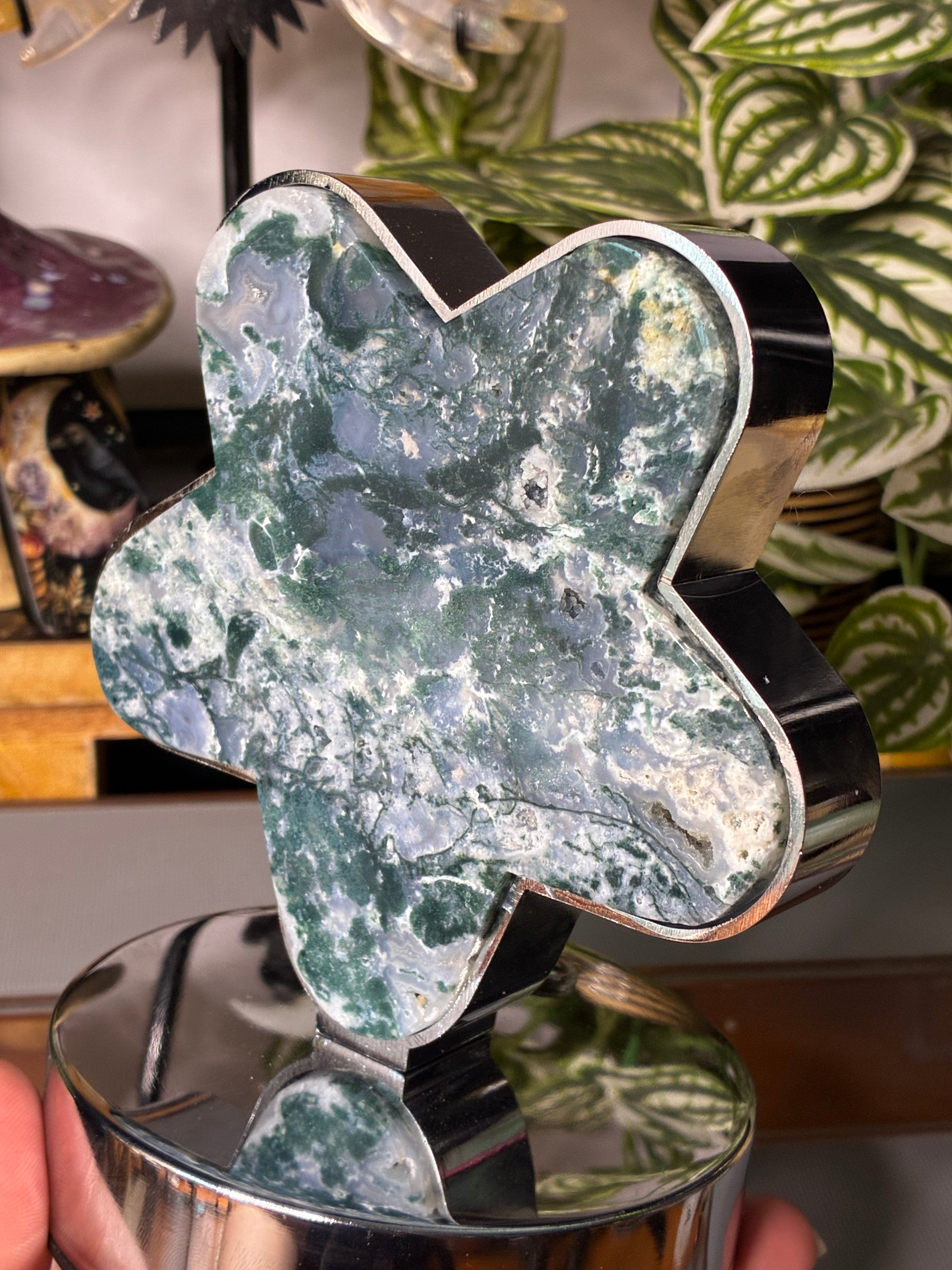 Moss Agate Star Lamp (USB)