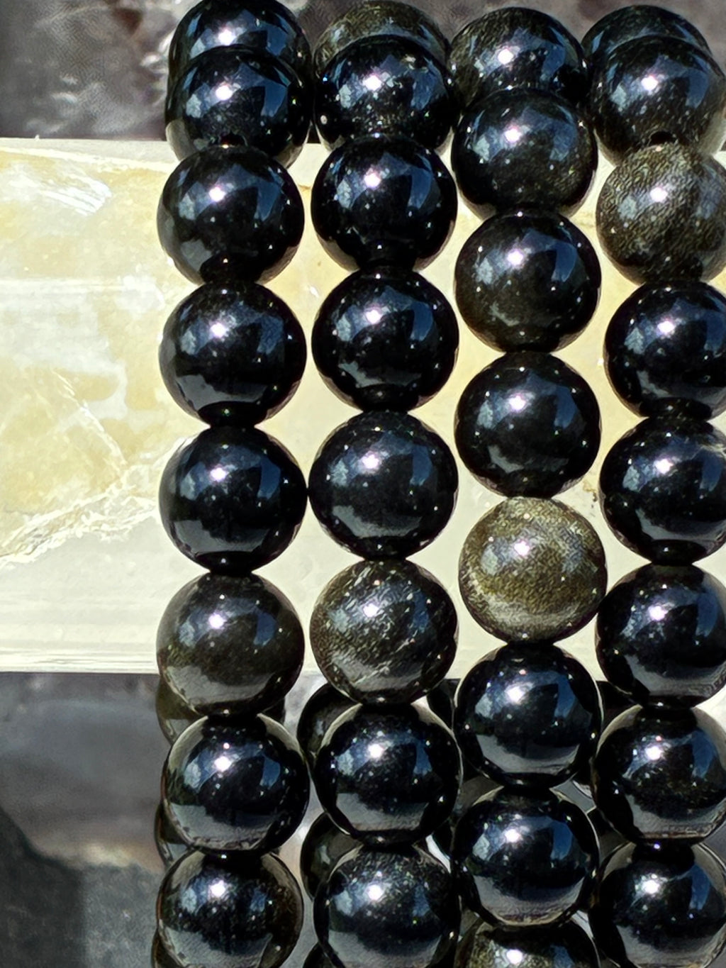 8mm Gold Sheen Obsidian Bracelet