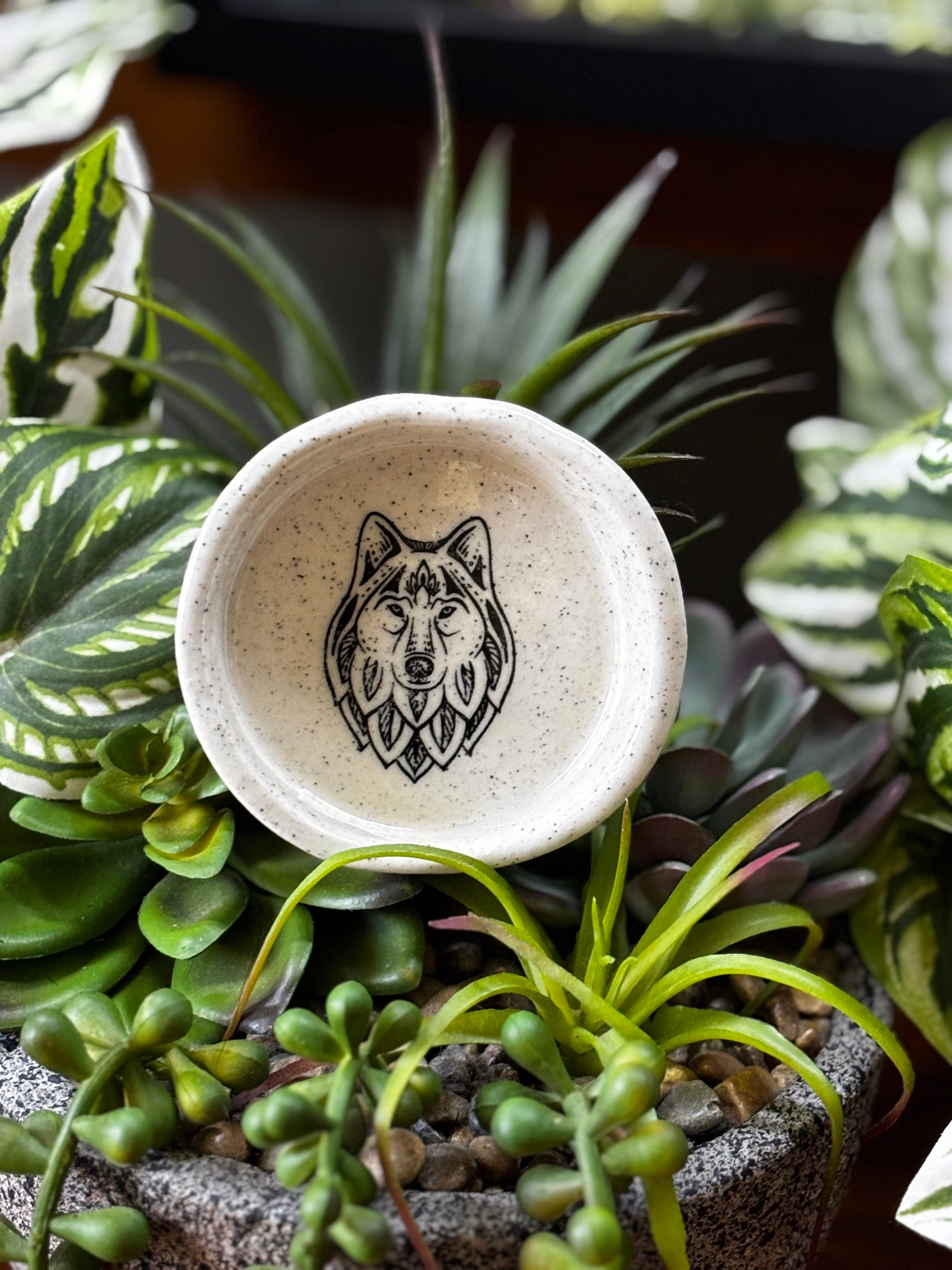 Wolf Mandala Trinket Dish