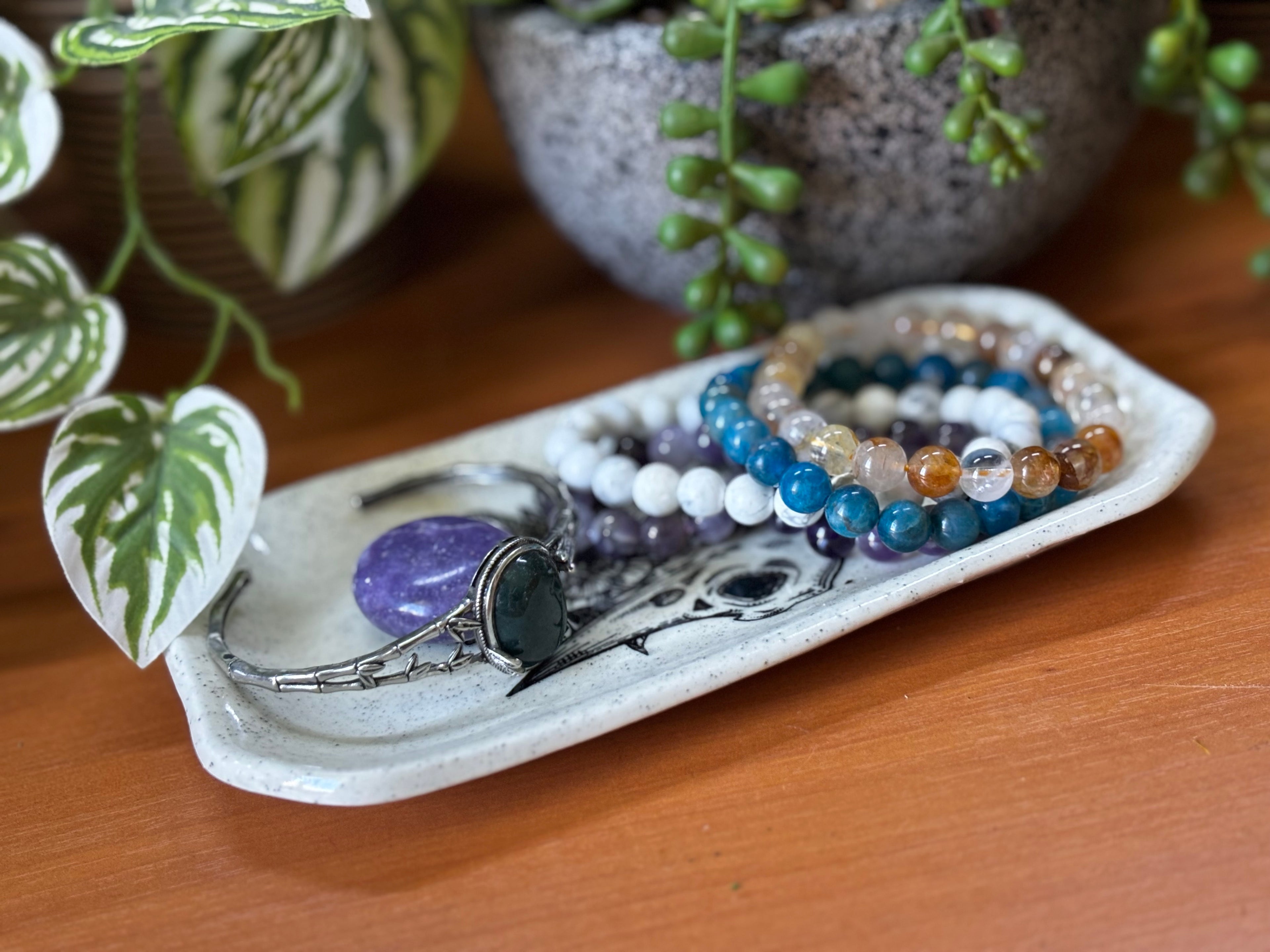 Floral Skull Trinket Plate