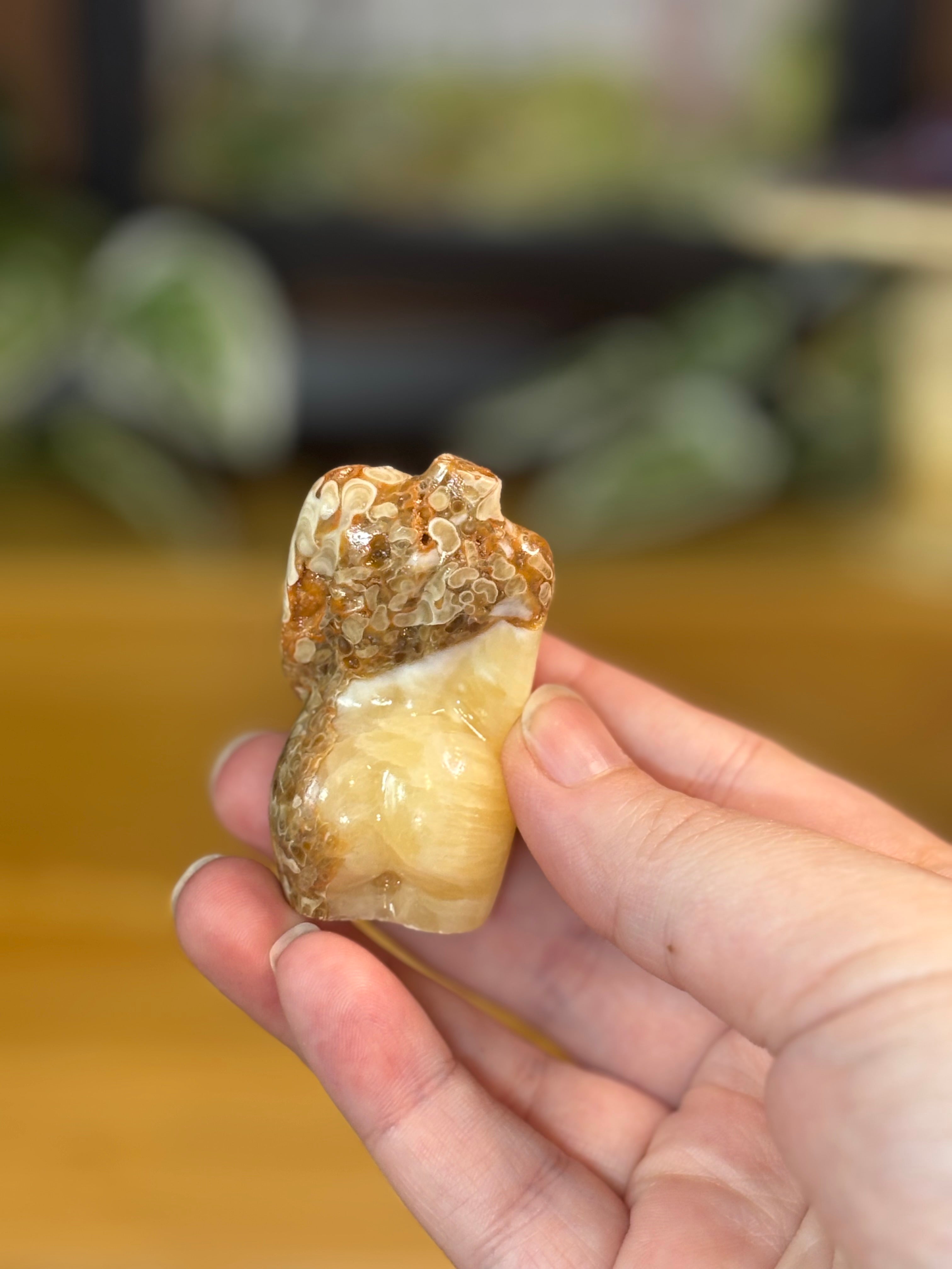 Amber Calcite Fertility Goddess Body