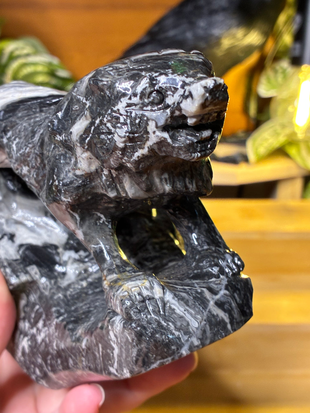 Picasso Jasper Wolf Carving