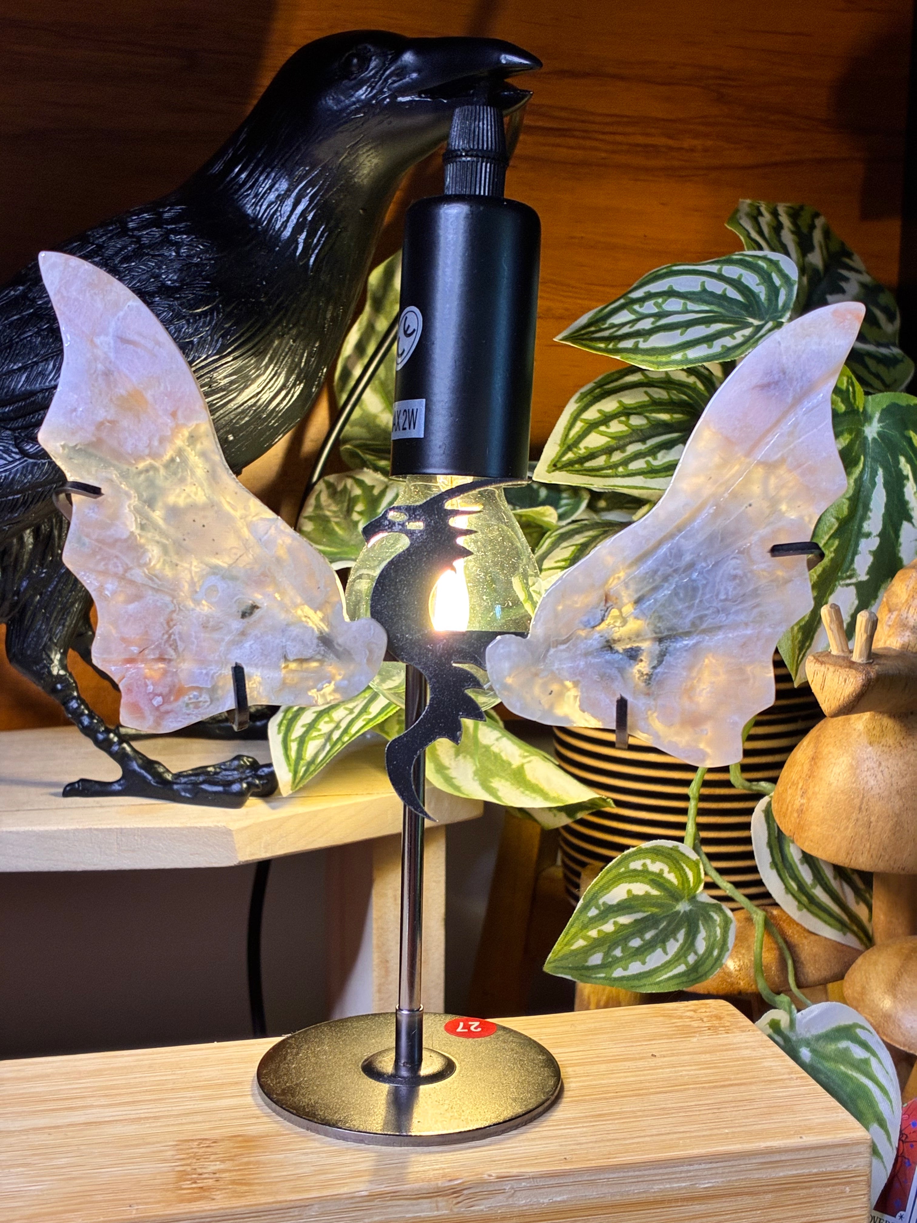 Flower Agate Pink Amethyst Dragon Wings