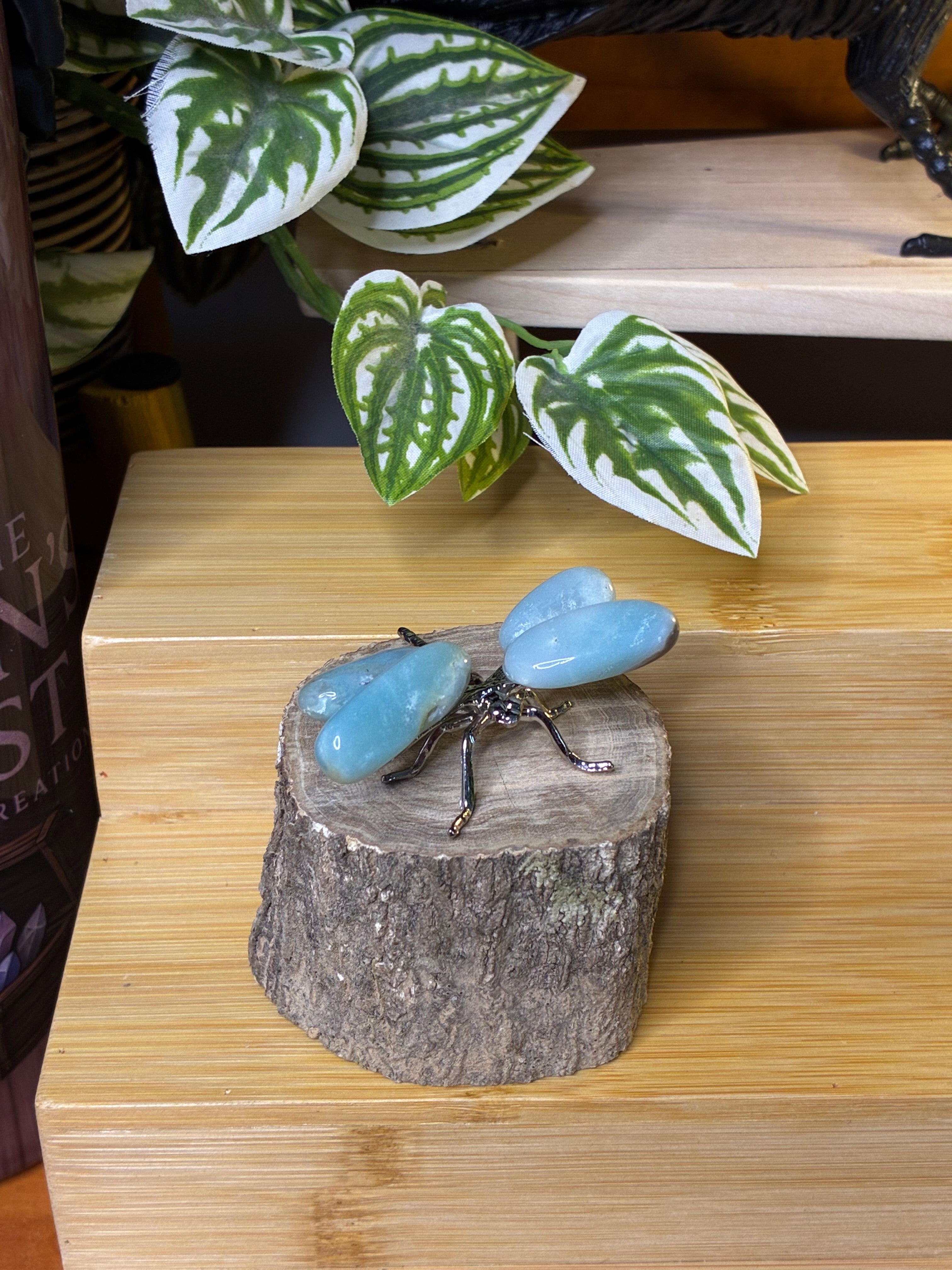 Blue Aragonite Dragonfly