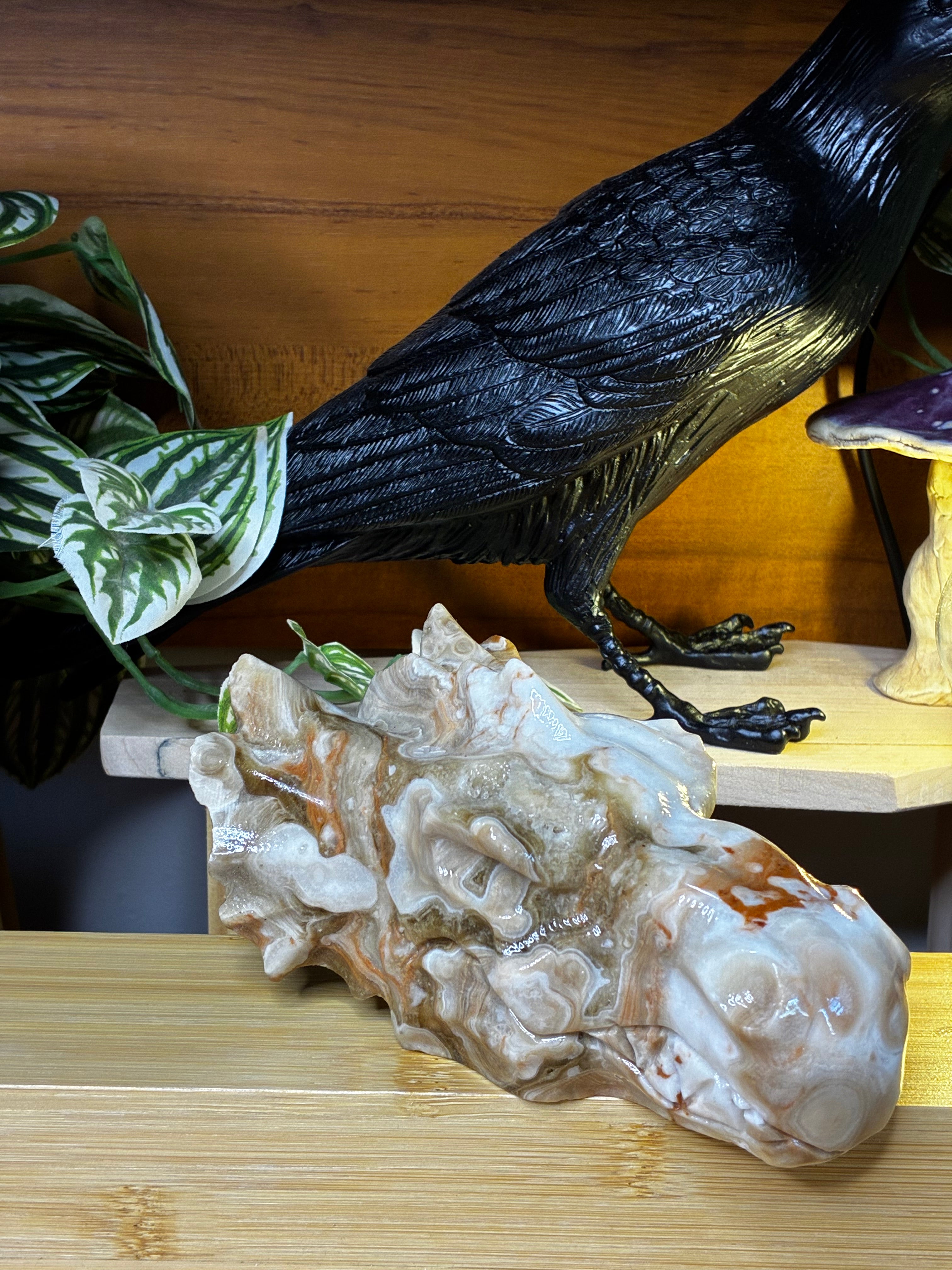 Amber Calcite Dragon Head 1