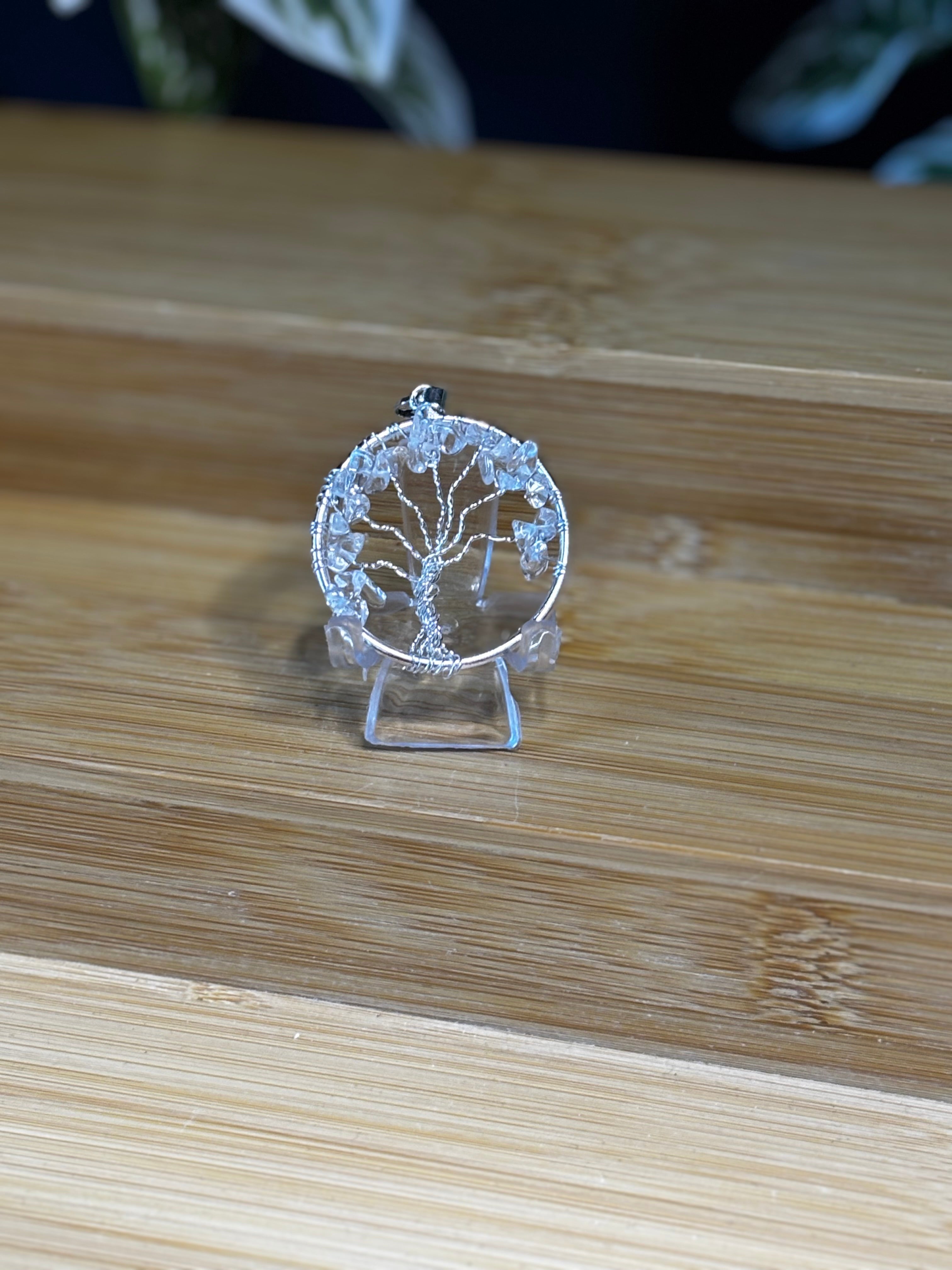 Clear Quartz Tree Of Life Pendant