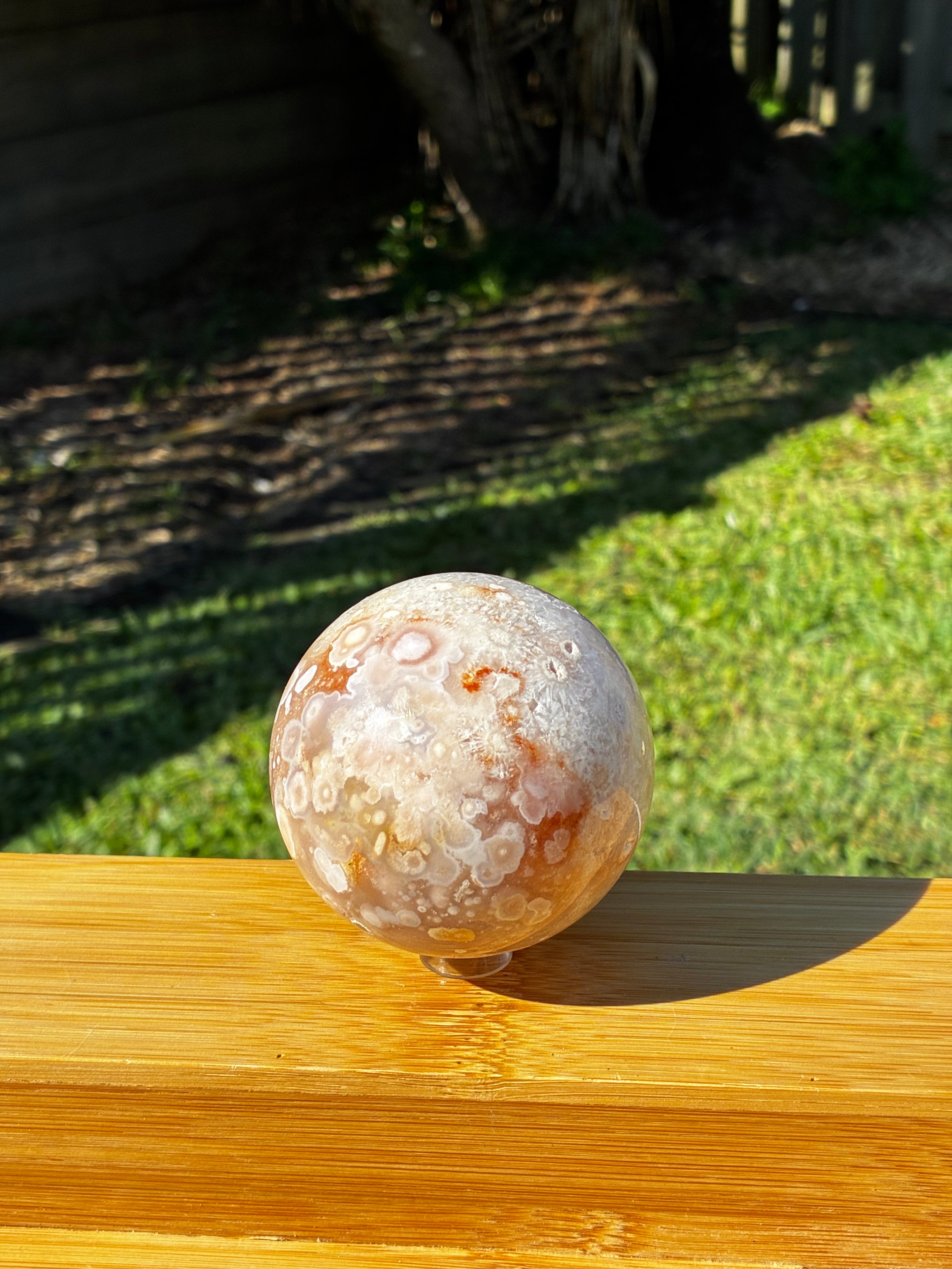 Pink Amethyst Flower Agate Sphere