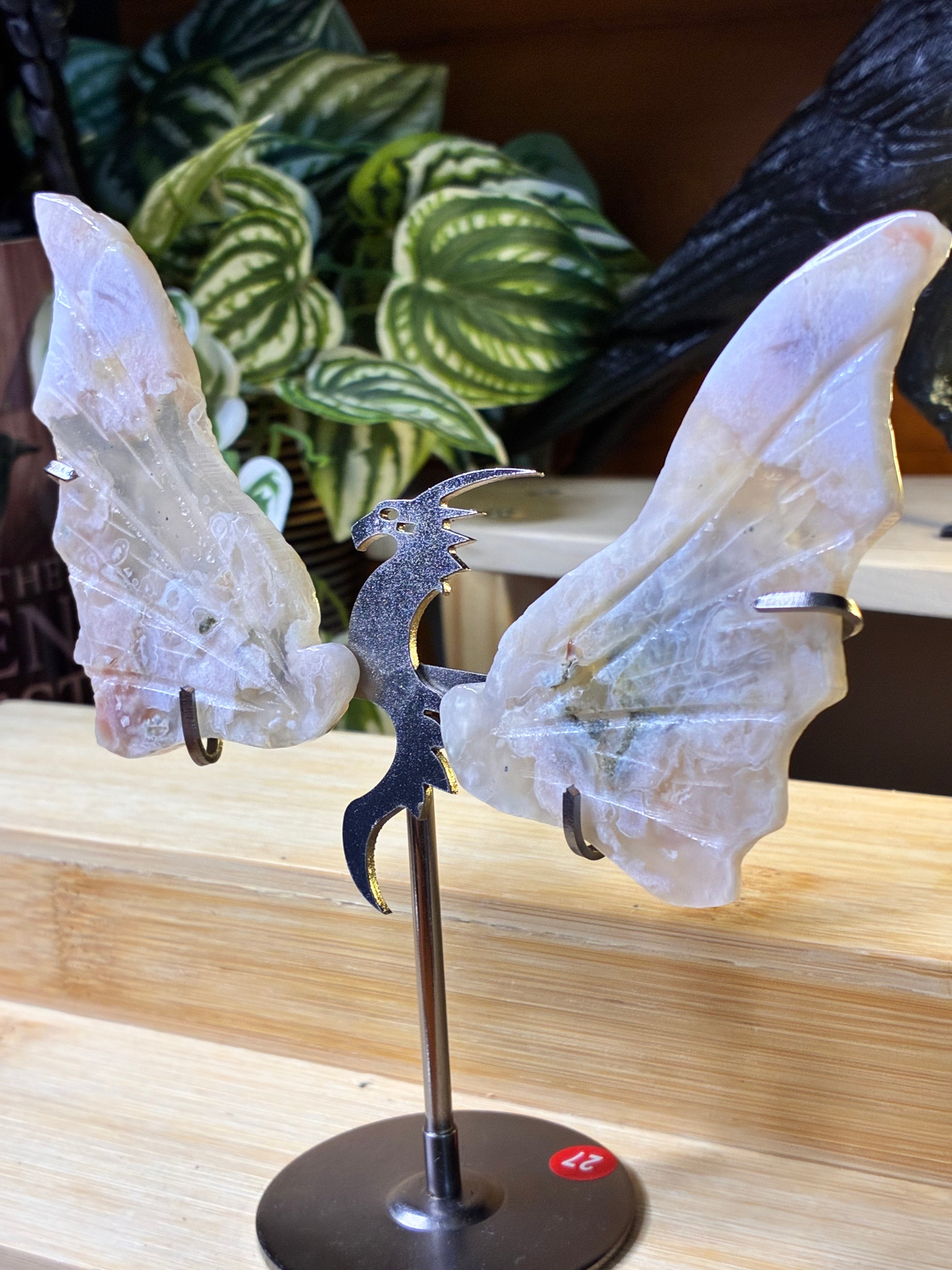 Flower Agate Pink Amethyst Dragon Wings