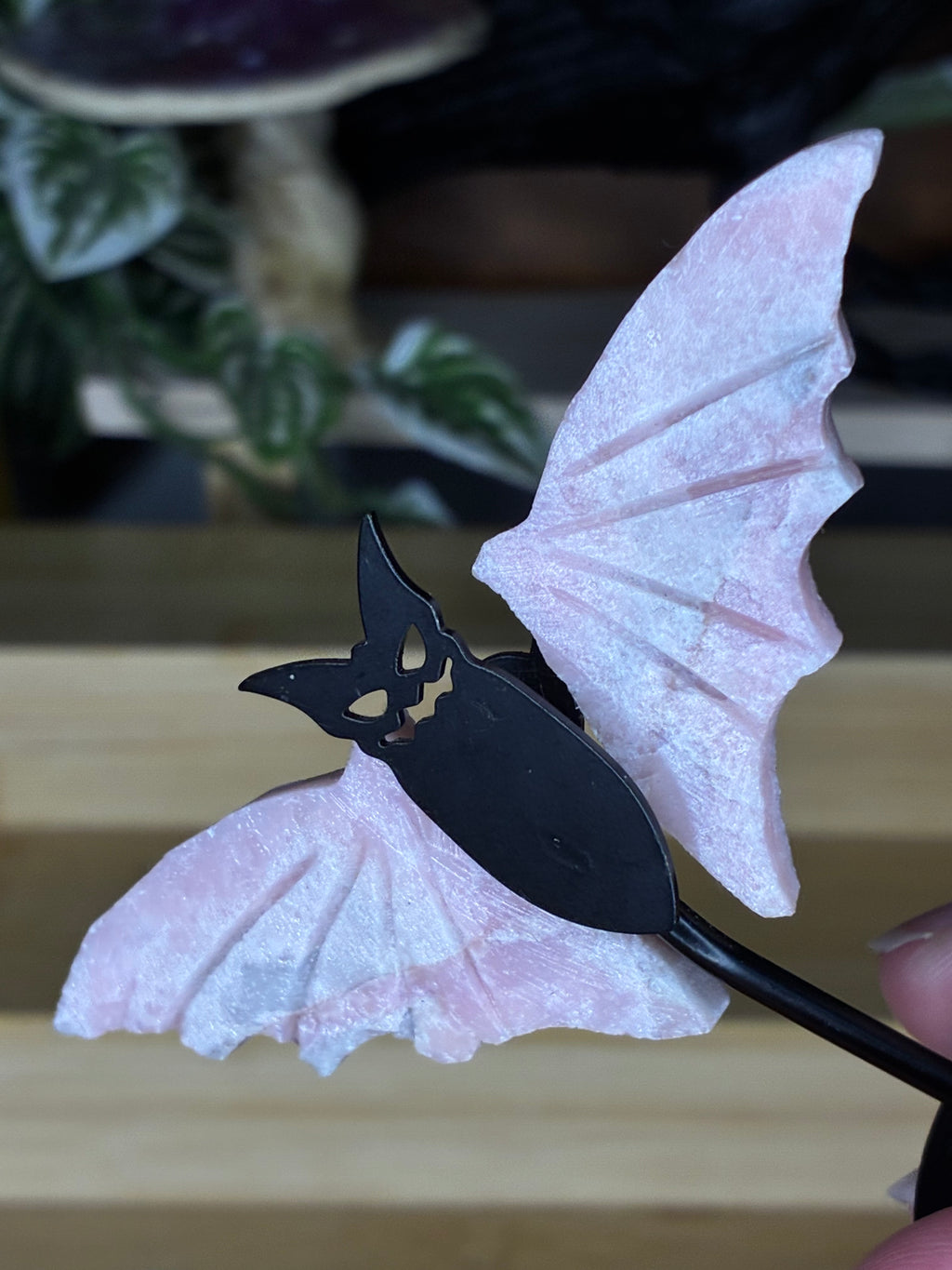 Pink Opal Bat Wings