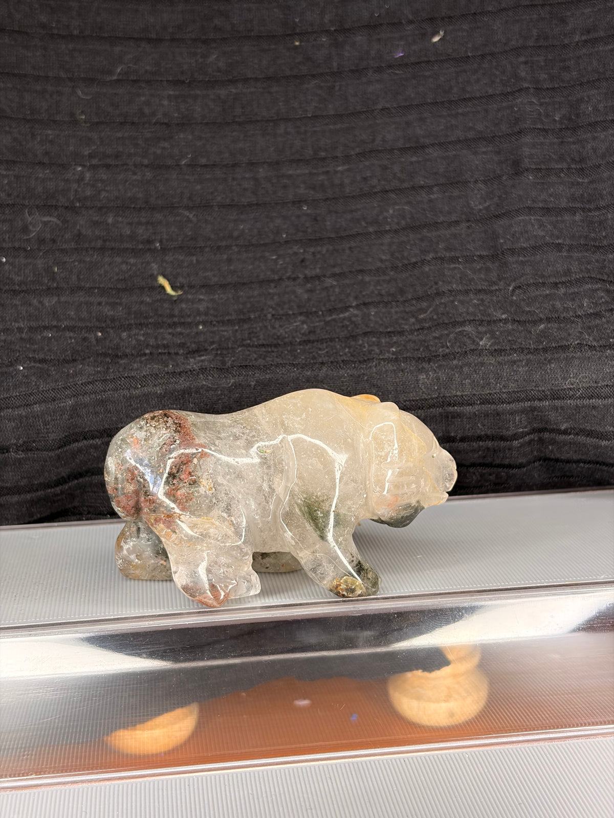Garden Quartz Bear Carving