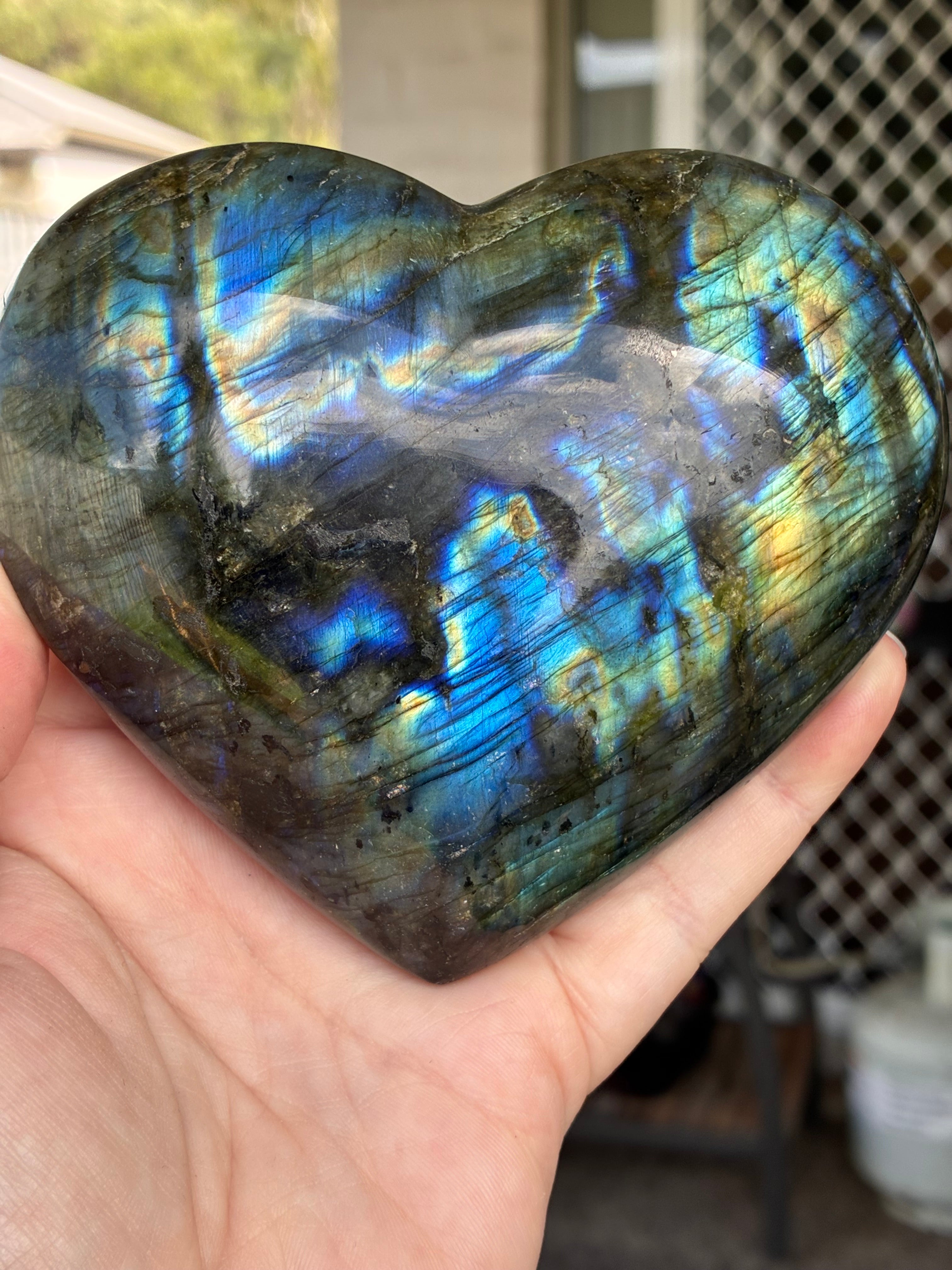 Labradorite Heart