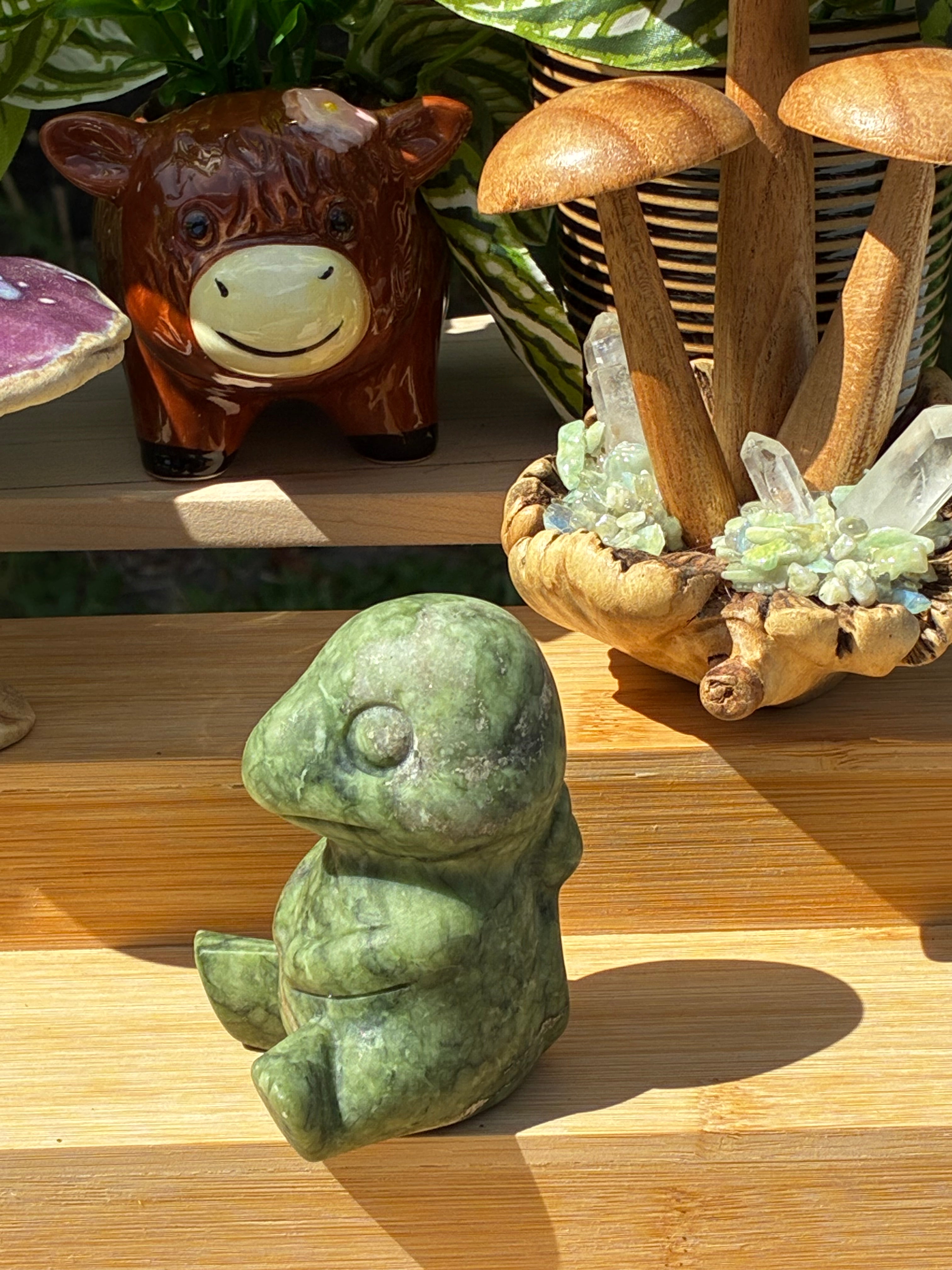 Green Jade “Charmander” Carving