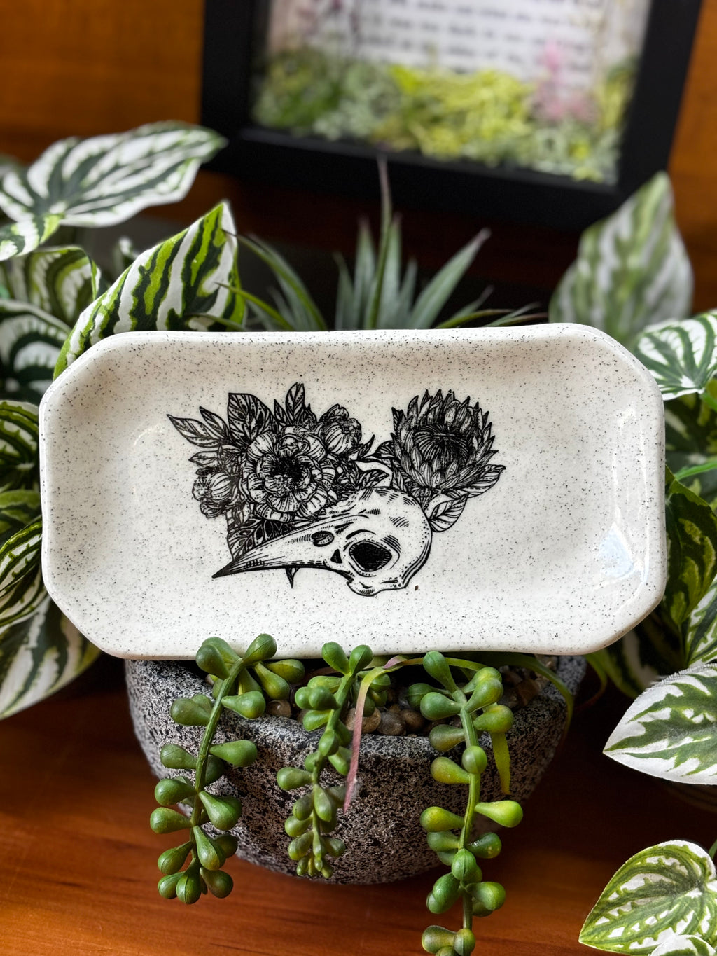 Floral Skull Trinket Plate
