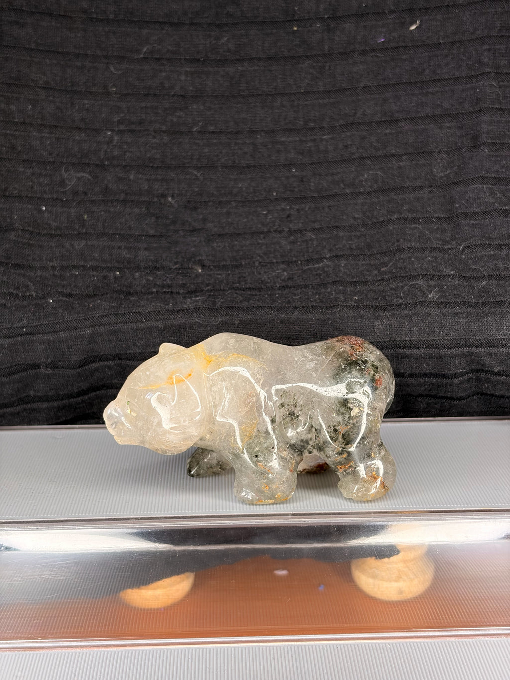 Garden Quartz Bear Carving
