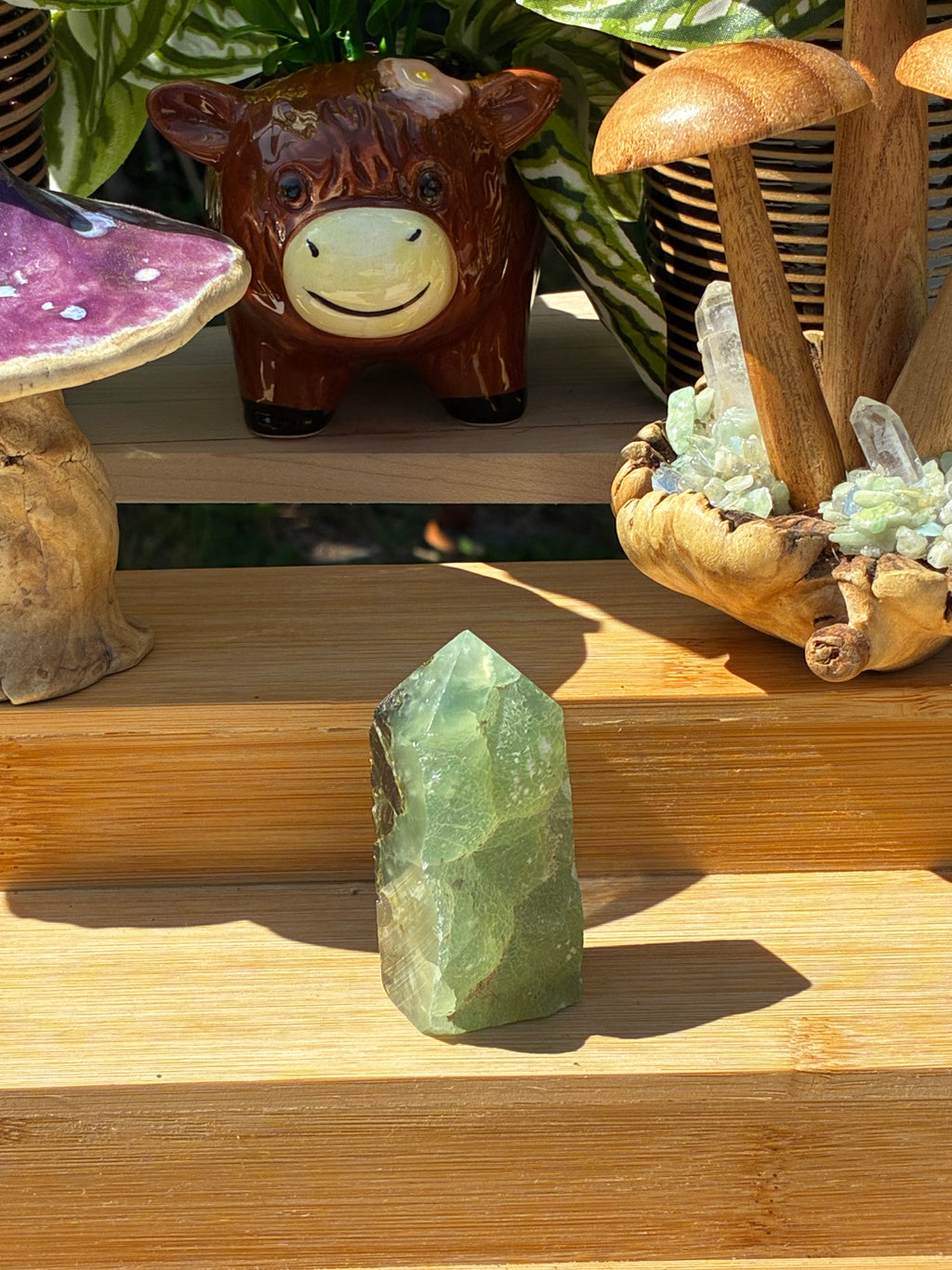 Prehnite Epidote Half Raw Point