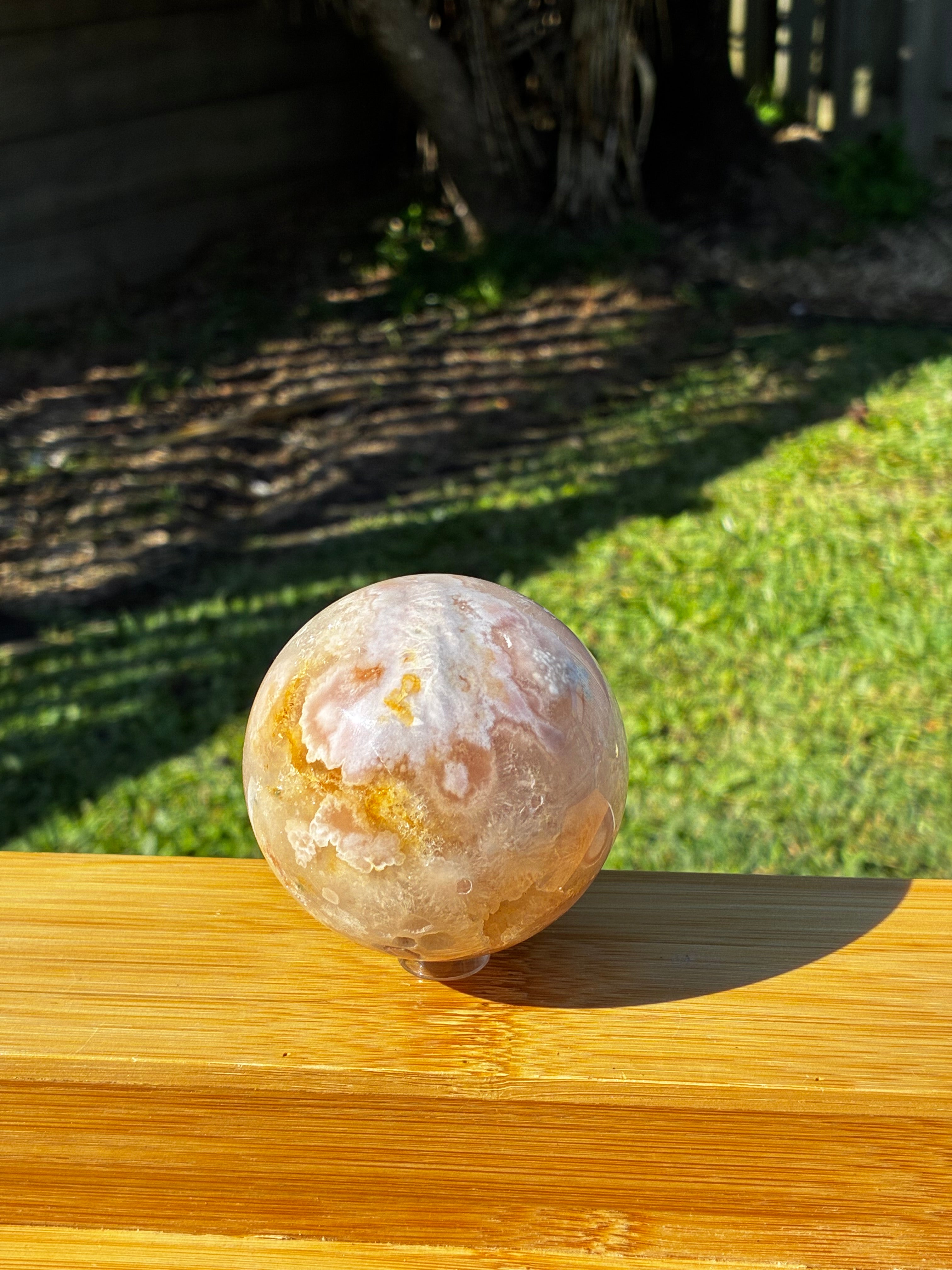 Pink Amethyst Flower Agate Sphere