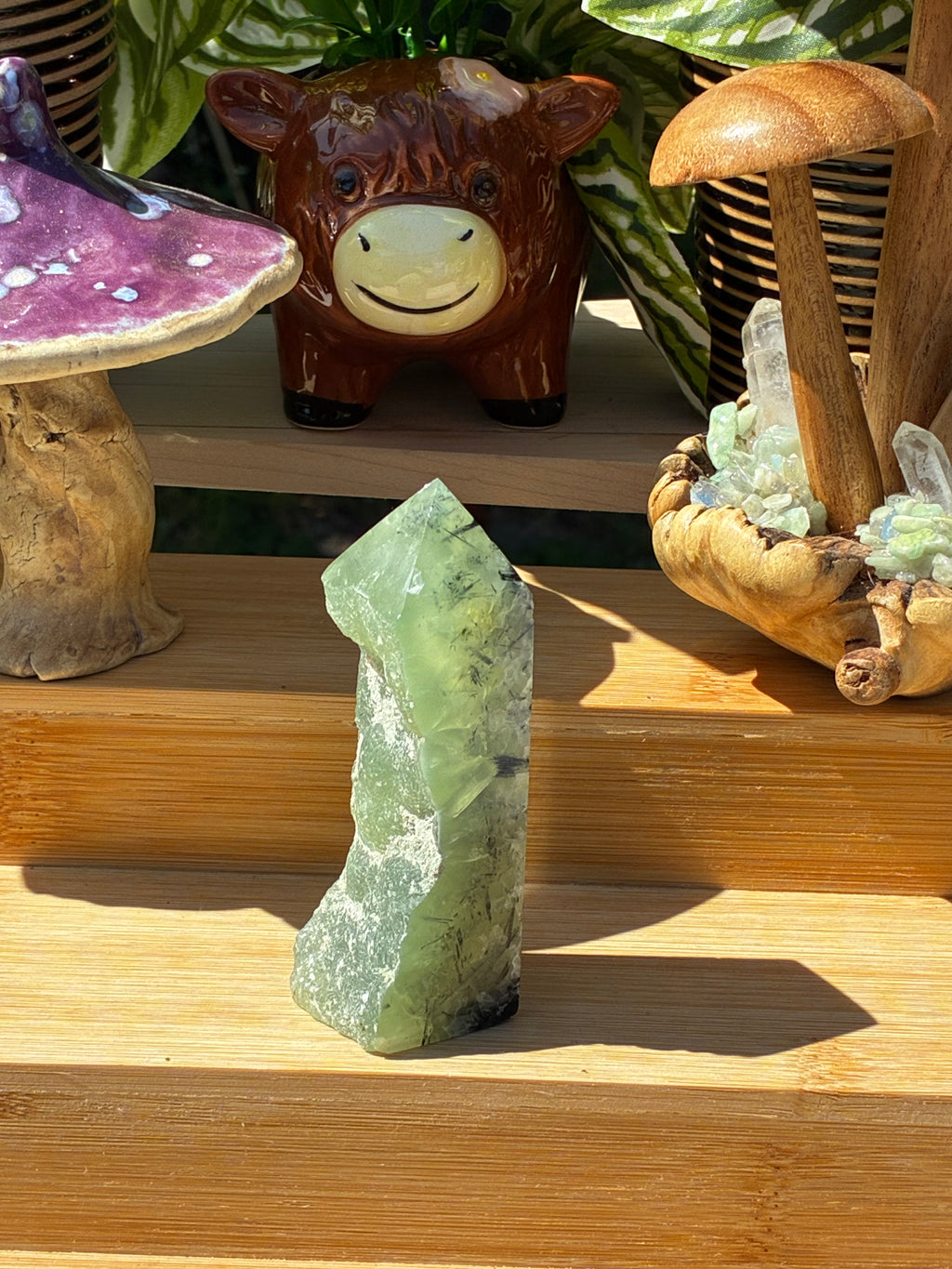 Prehnite Half Raw Point w/epidote