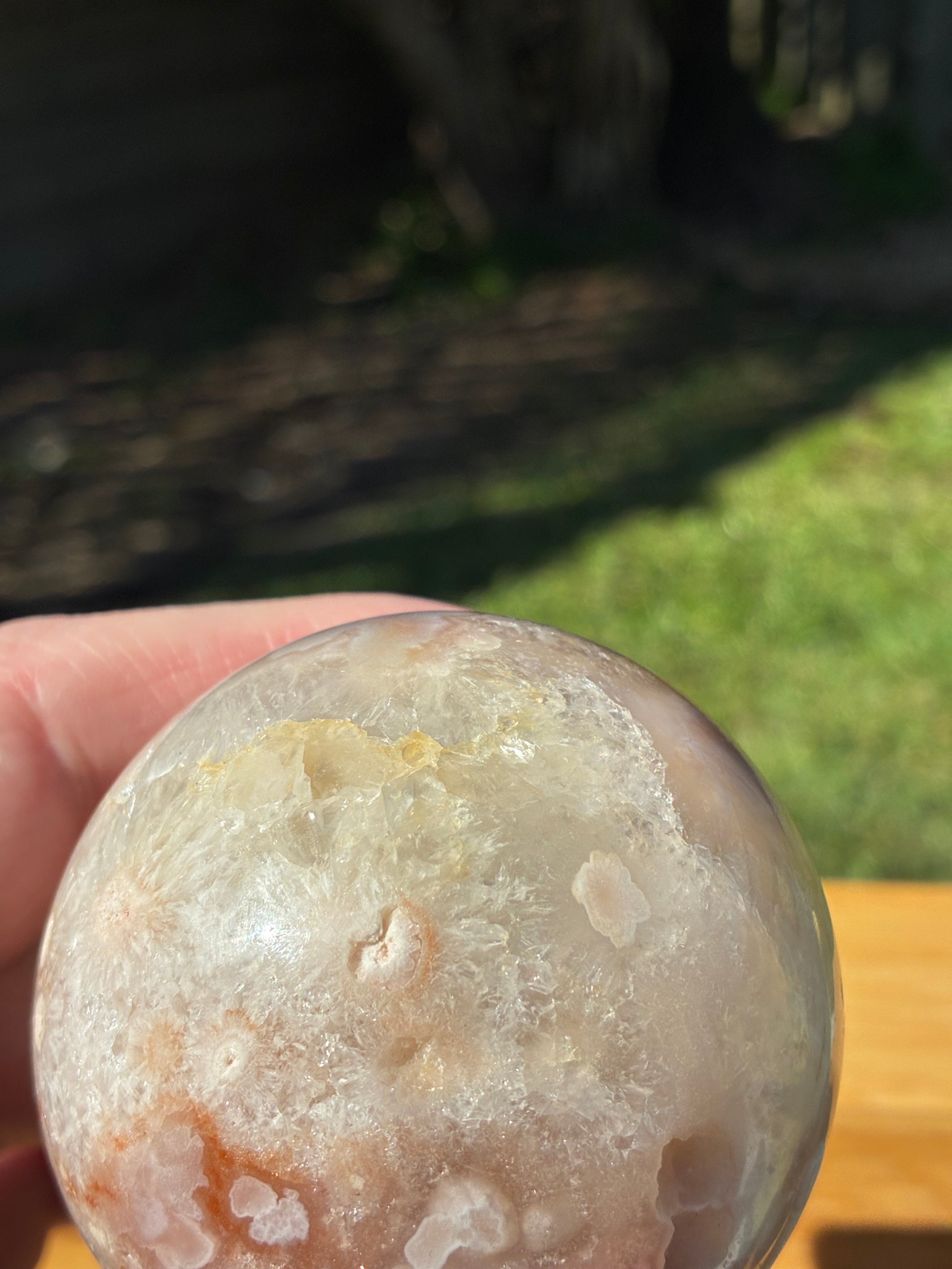 Pink Amethyst Flower Agate Sphere