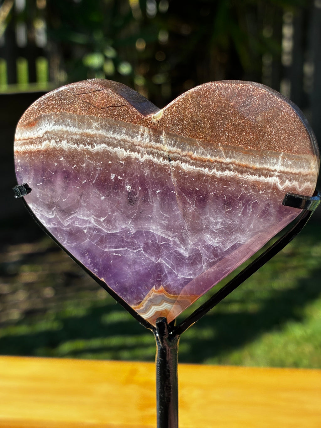 Amethyst & Mexican Lace Agate Heart