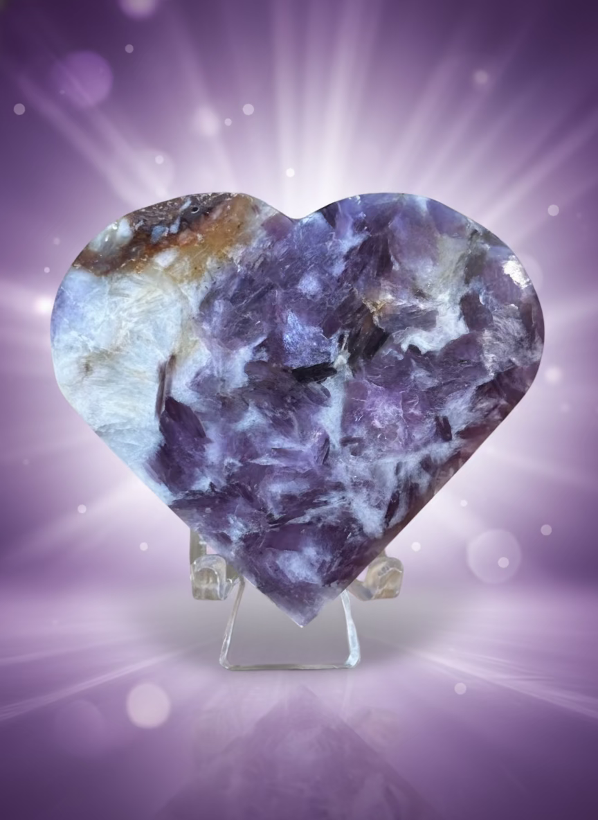 Lepidolite Heart